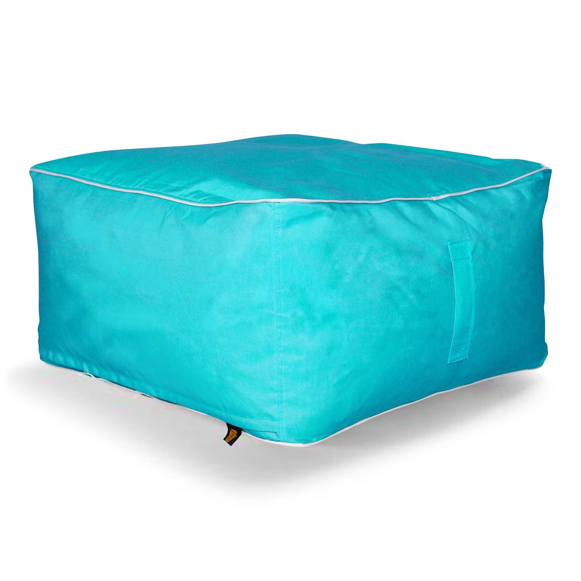 Sunbrella Large Square Bean Bag Ottoman, Aruba