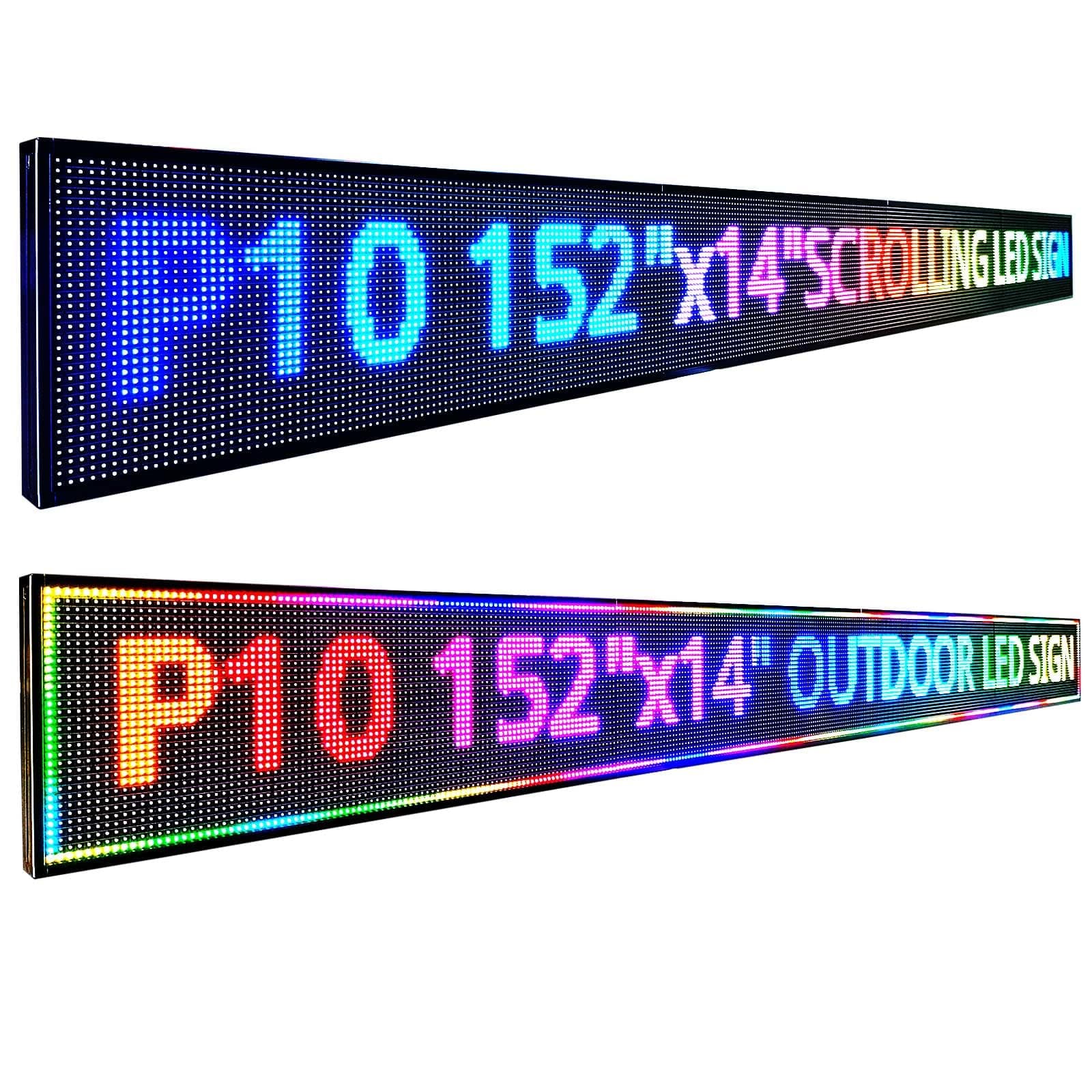 Led Signs Programmable Scrolling , Open Neon Signs, Digital Electronic Display Message Board,Outdoor Waterproof, Customed Commercial Banner for Business Store Restaurant Window Advertising Public , P10 152’’x14’’