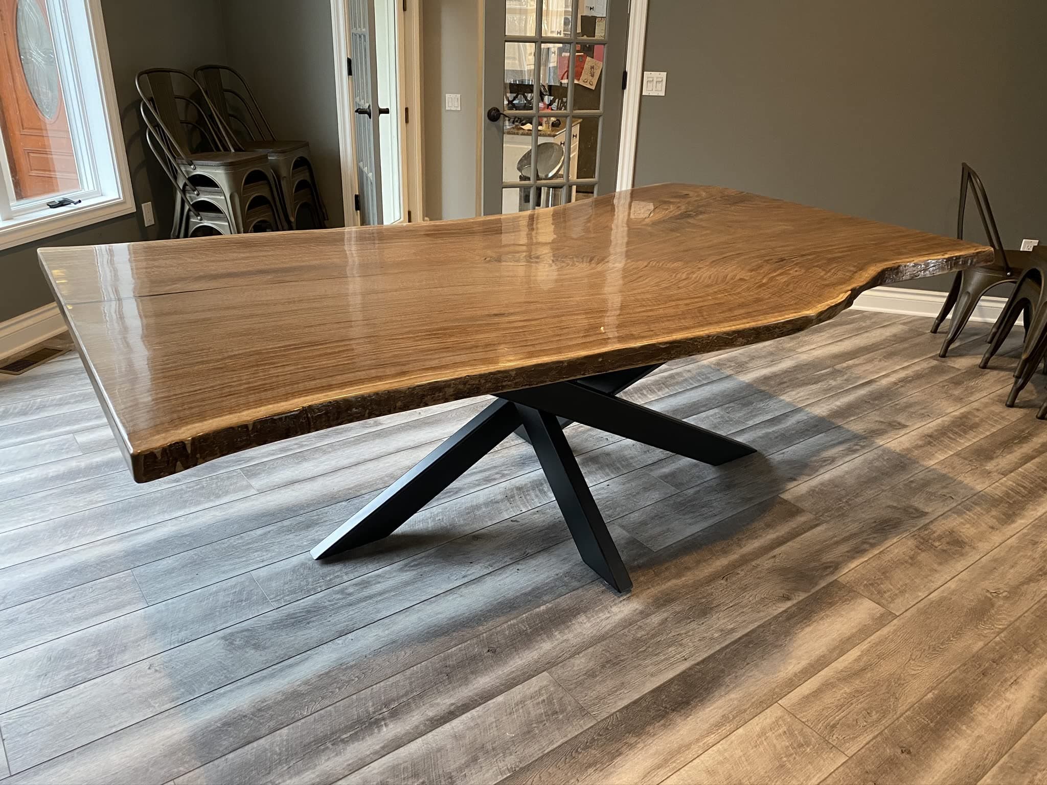 Live edge table, walnut table, dining table, conference table, restaurant table, boardroom table, office table, custom dining table, custom table, kitchen table