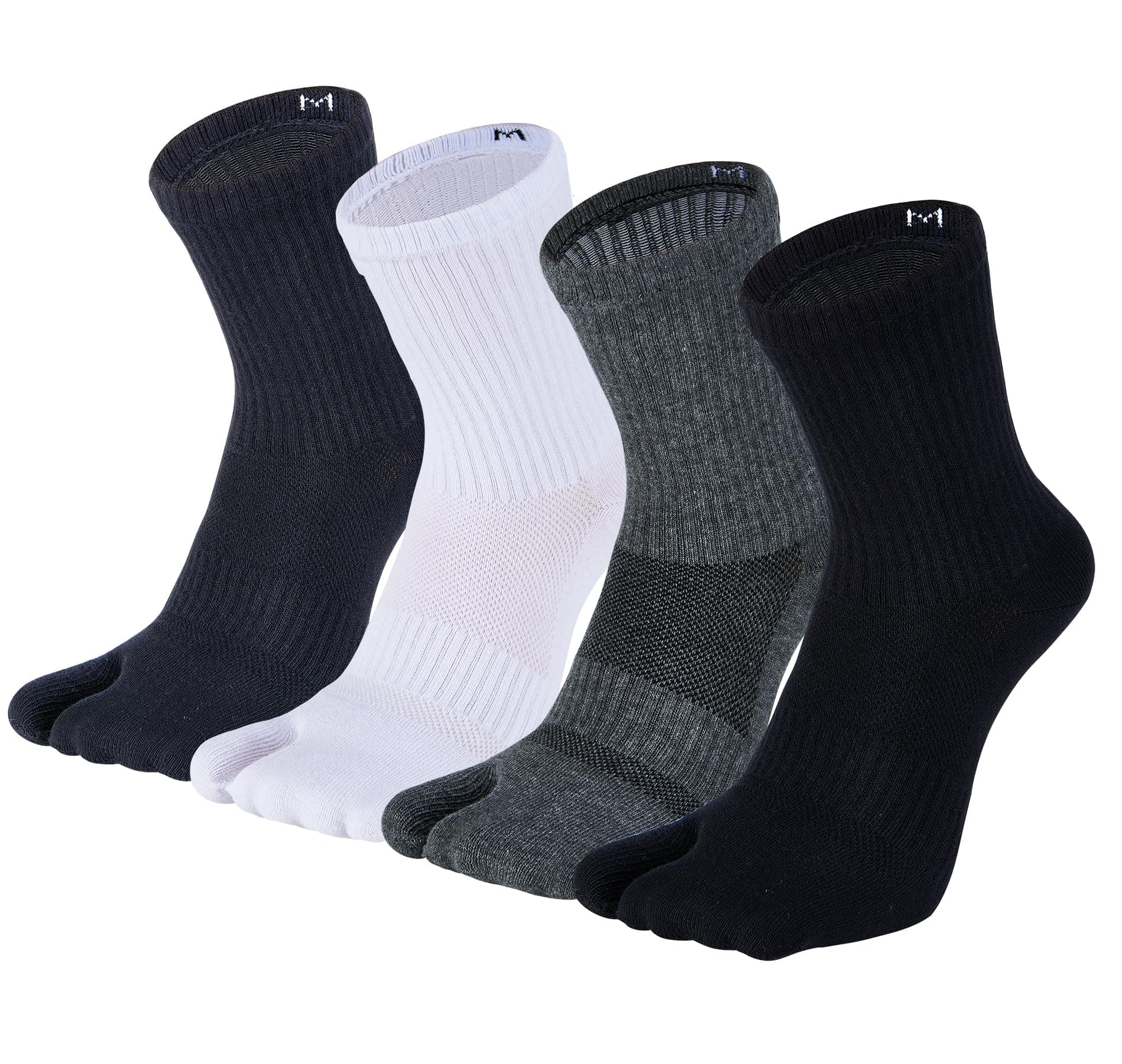 Men's Tabi Socks Flip Flop Split Toe Big Toe Cotton Athletic 4 Pack 6 Pack