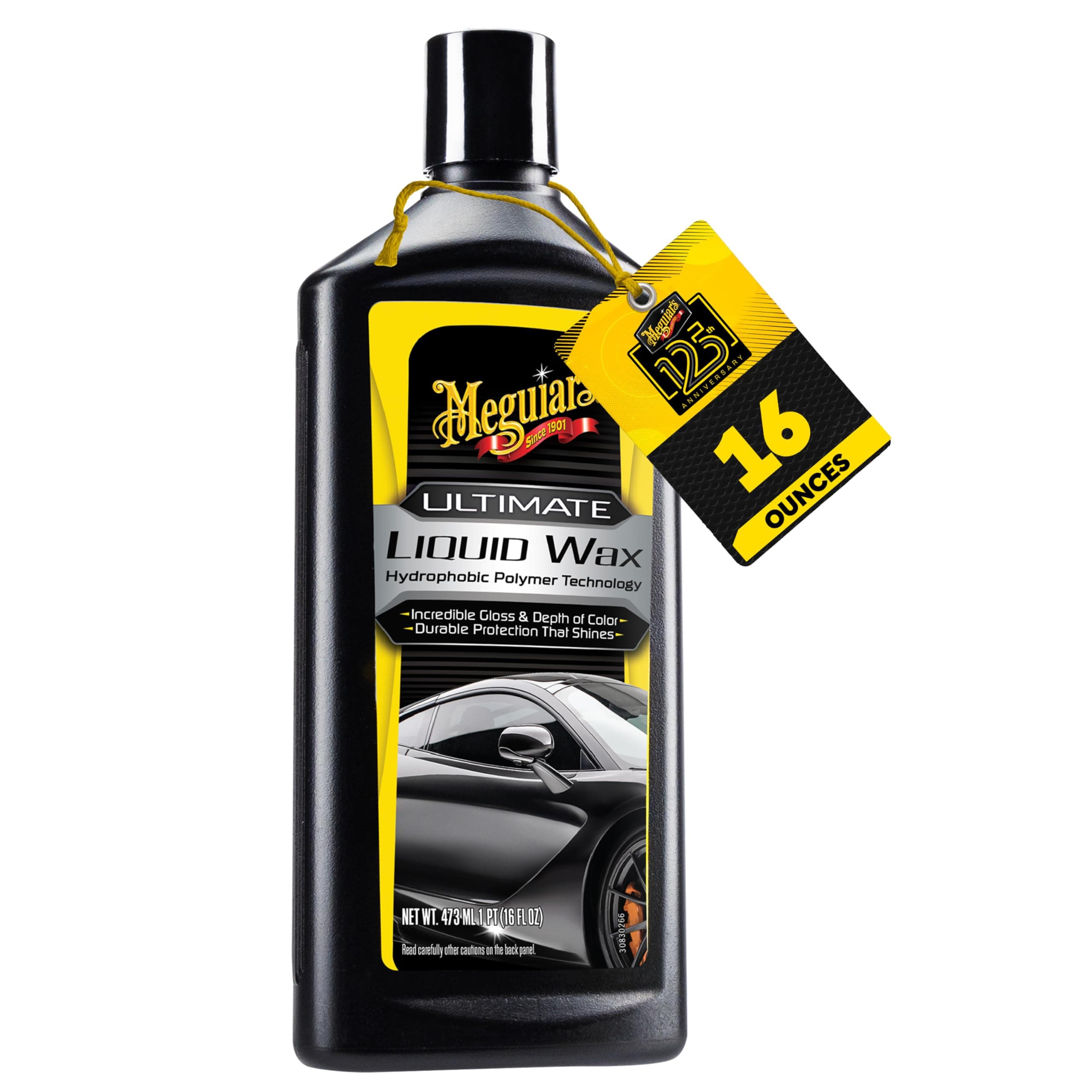Ultimate Liquid Wax, Improved Liquid Car Wax Formula for Durable Protection that Shines, Premium Towel and Applicator Pad Car Accessories Included, 16 Oz Bottle