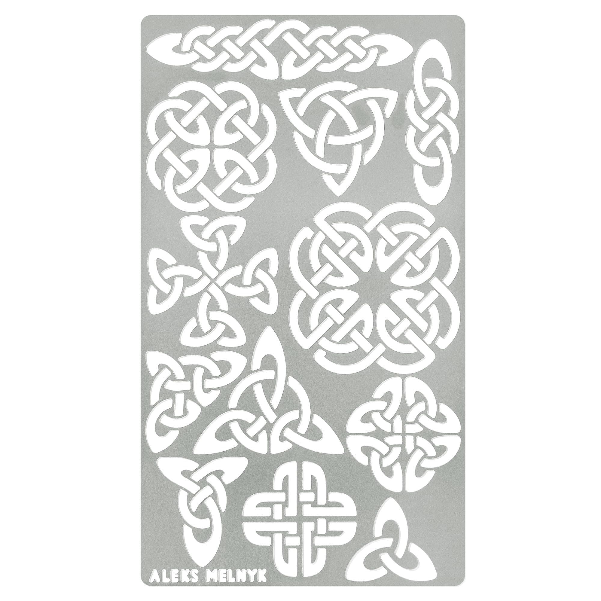 Aleks Melnyk No.32 Metal Journal Stencil, Pyrography Celtic Patterns, Celtic Knot, Viking Stencil, Wood Burning Template, Wood Carving, Bullet Journaling