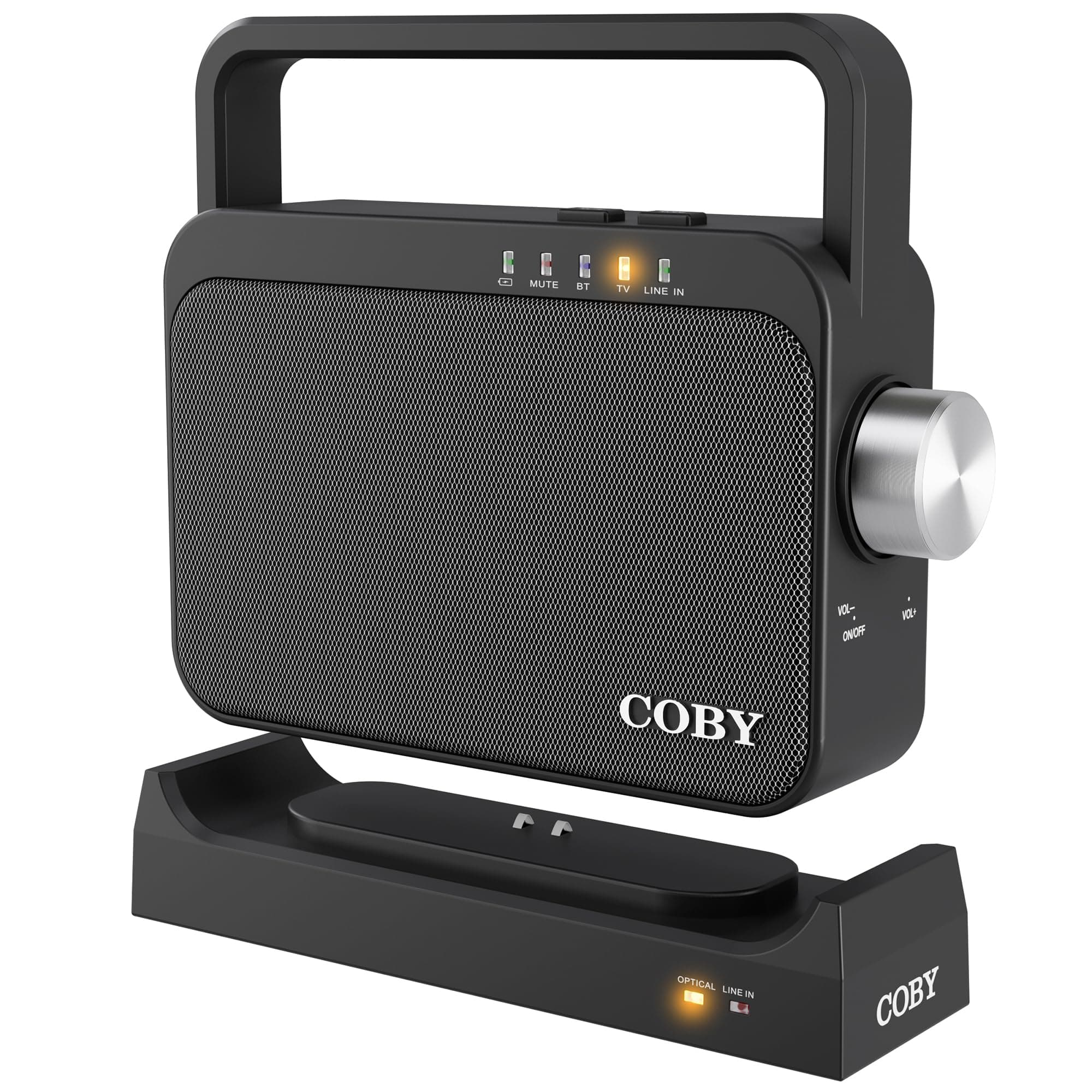 COBY Wireless Digital Hearing Amplifier TV Audio Speaker for Hard of Hearing - Portable TV Listening Assistance Bluetooth Speaker for Seniors, Elderly, and Hearing Impaired with Voice Highlighting