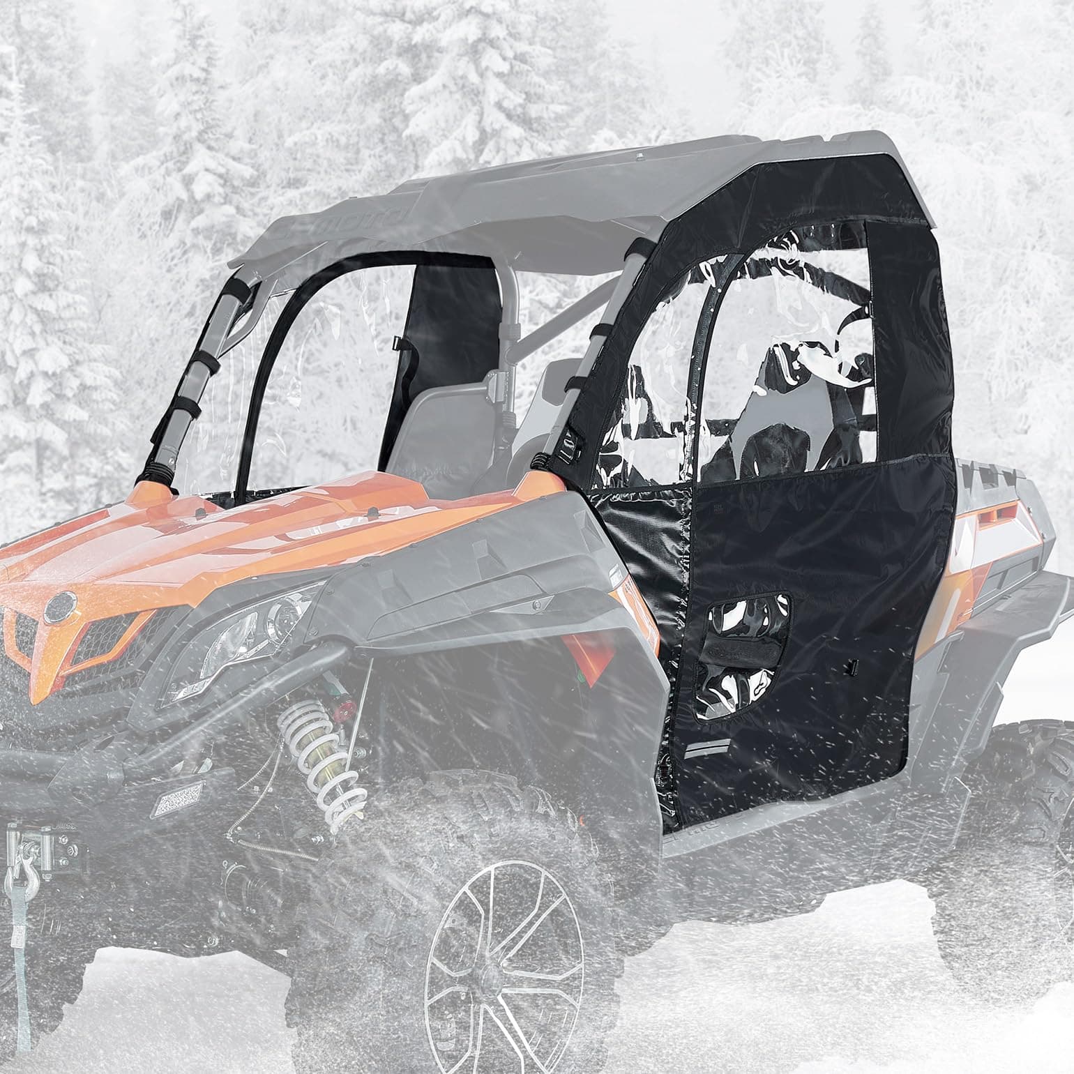 KEMIMOTO Zipper Soft Doors, Compatible with ZForce 800 UTV Cab Enclosure Upper Doors, Water-Resistant, Compatible with ZForce 800 EX (2014-2018), Trail (2016-2018), 500 (2016-2022), and 1000 (2017)