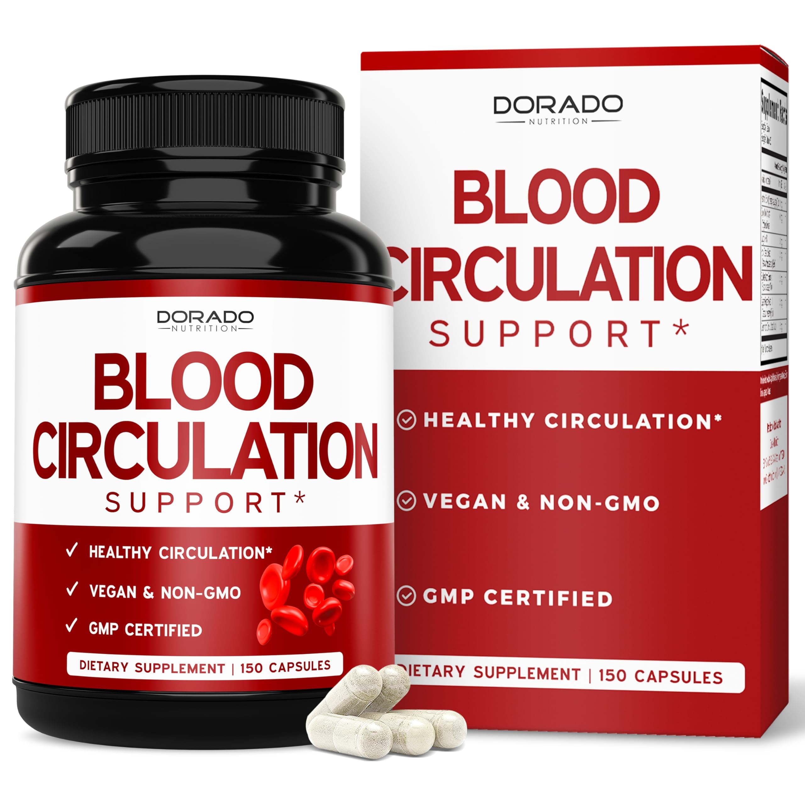 Blood Circulation Supplements with Diosmin & More (150 Capsules) Blood Flow Supplements for Men & Women - Spider & Varicose Veins for Legs Support - Vegan & Non GMO - 3rd Party Tested - USA Made