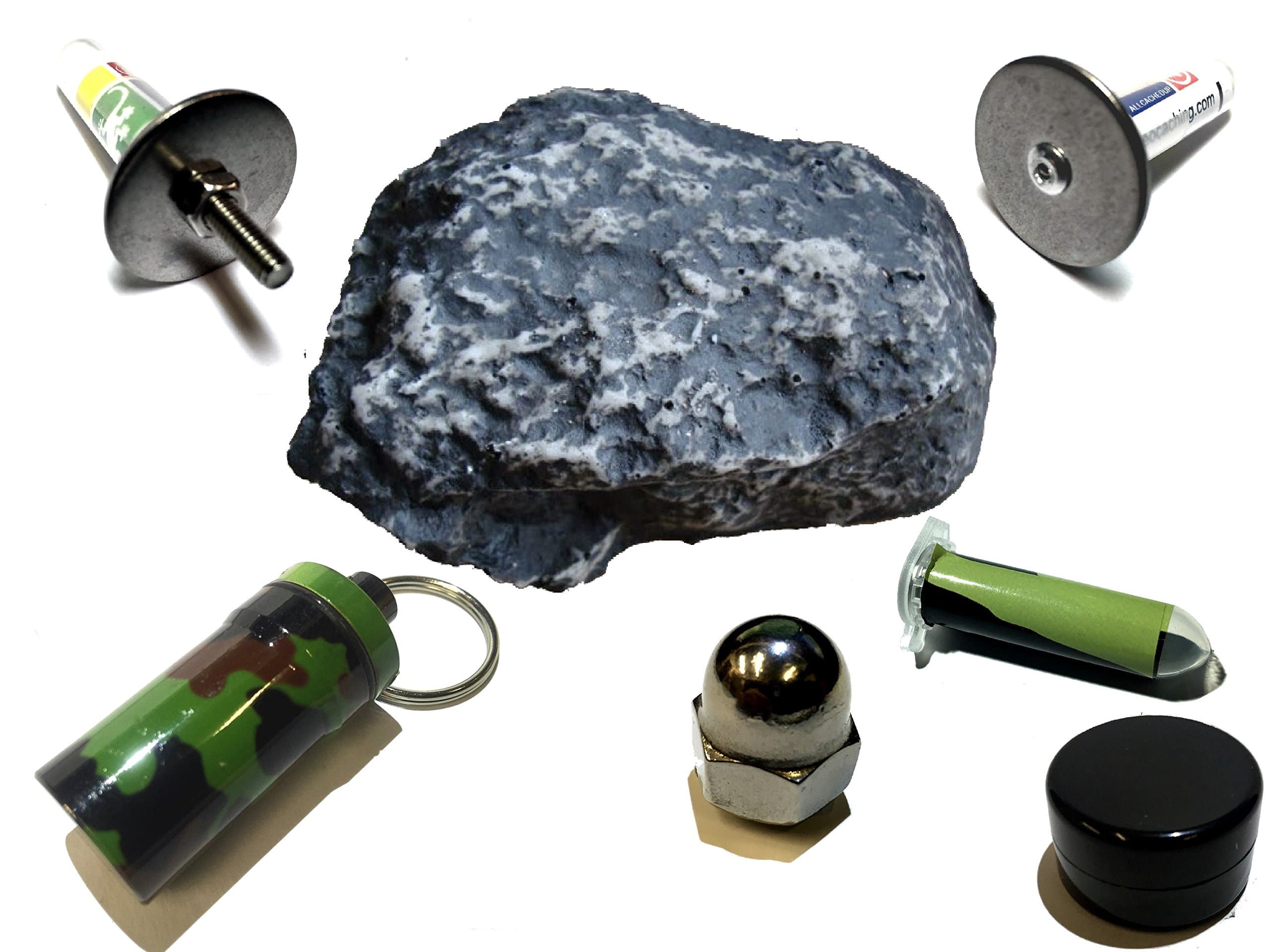 Ultimate Stealth Geocache EIGHT Pack Ready To Hide with Waterproof Log Sheets