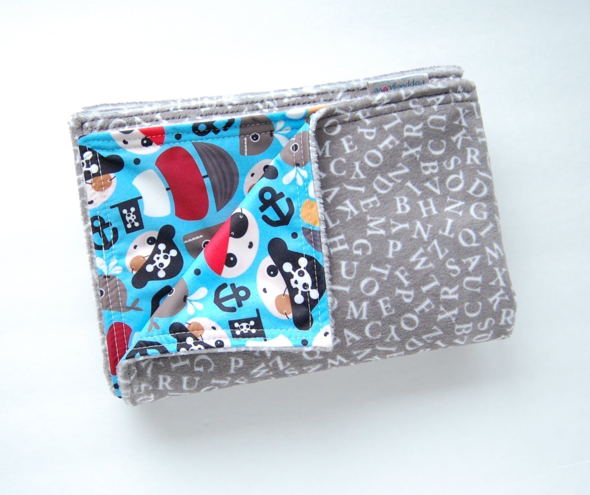 Reversible Pirate Minky Baby Blanket