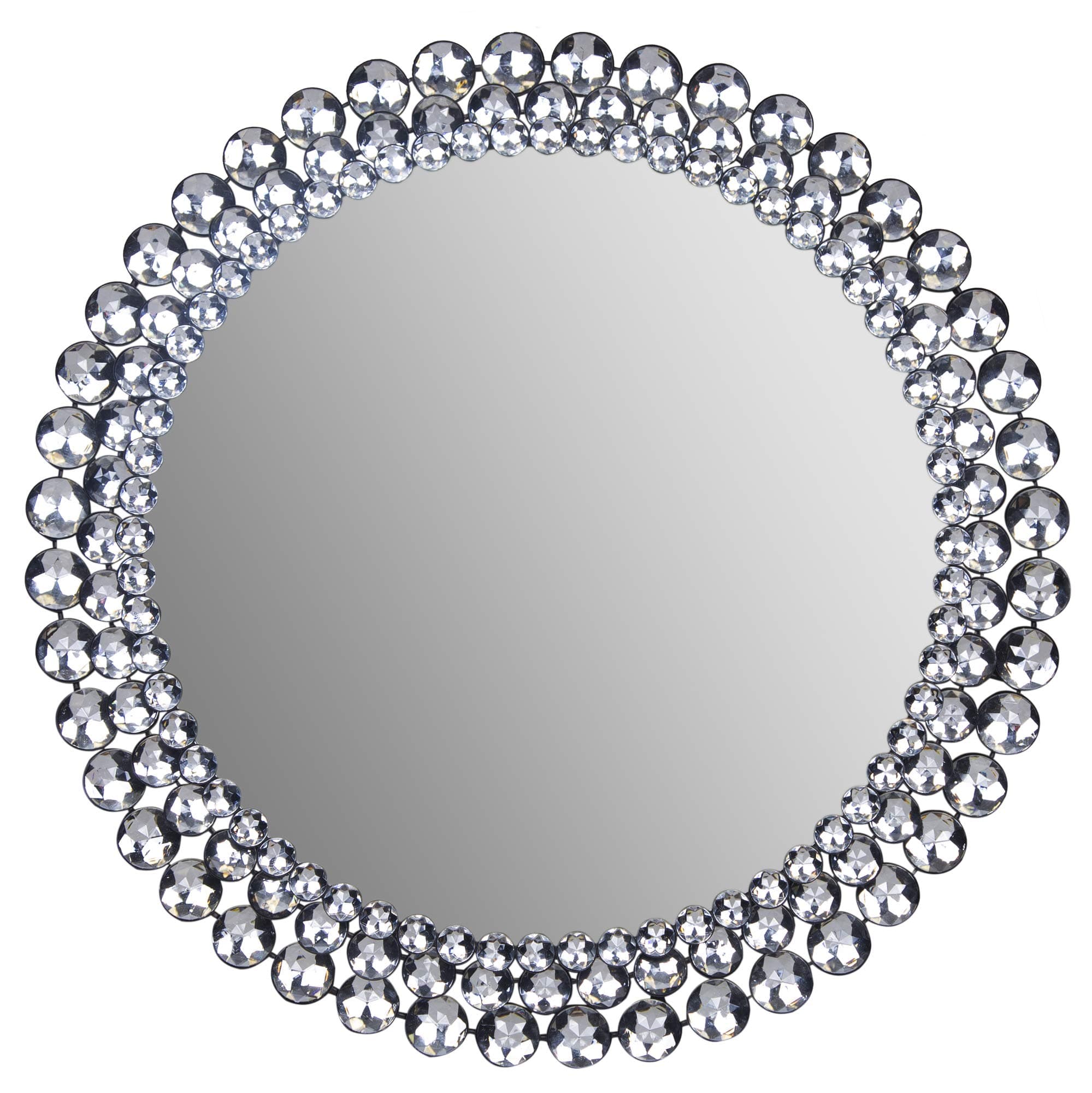 Round Jeweled Mirror, 24"