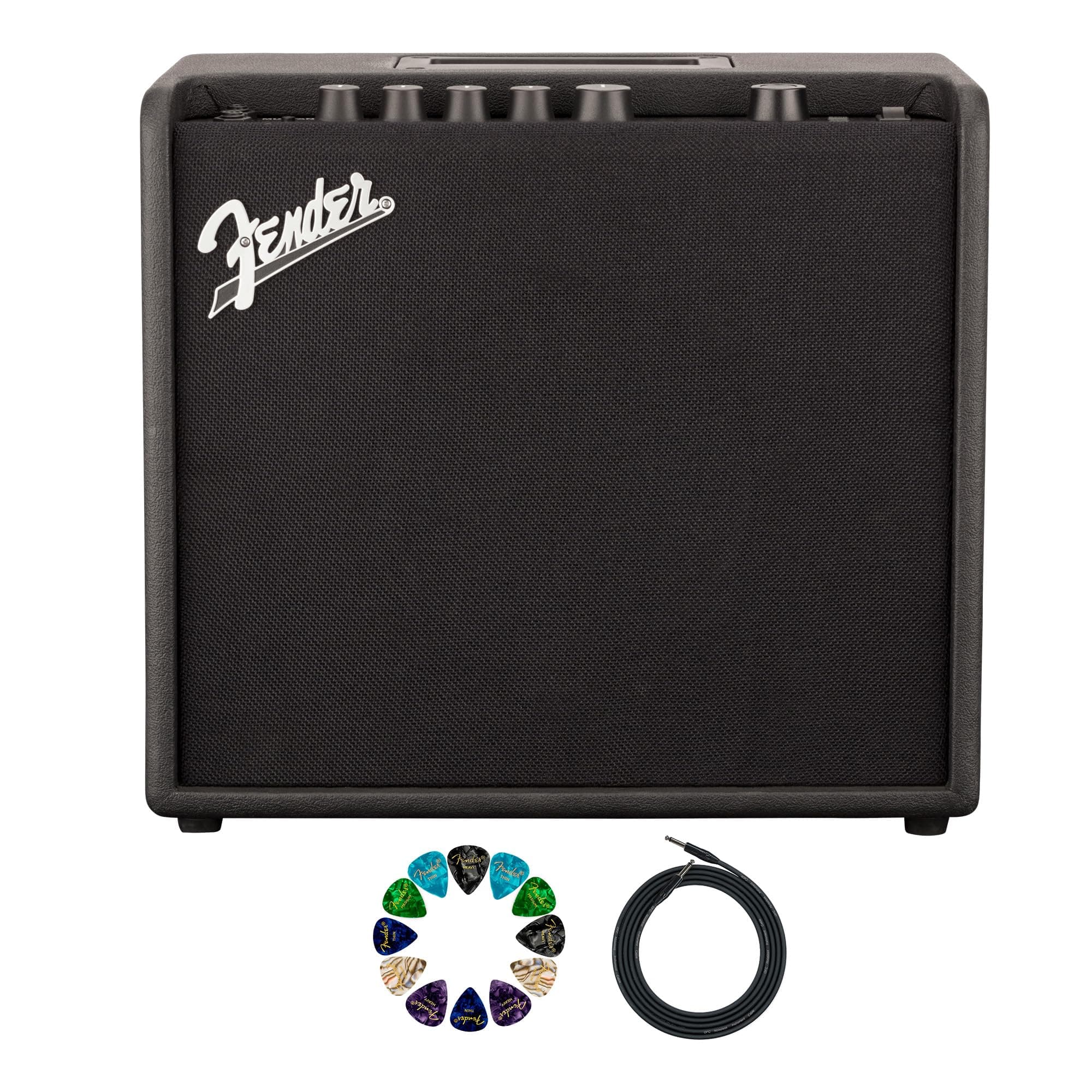 Mustang LT25 Guitar Combo Amplifier Bundle with Cable and Austin Bazaar Exclusive 12-Pack Picks