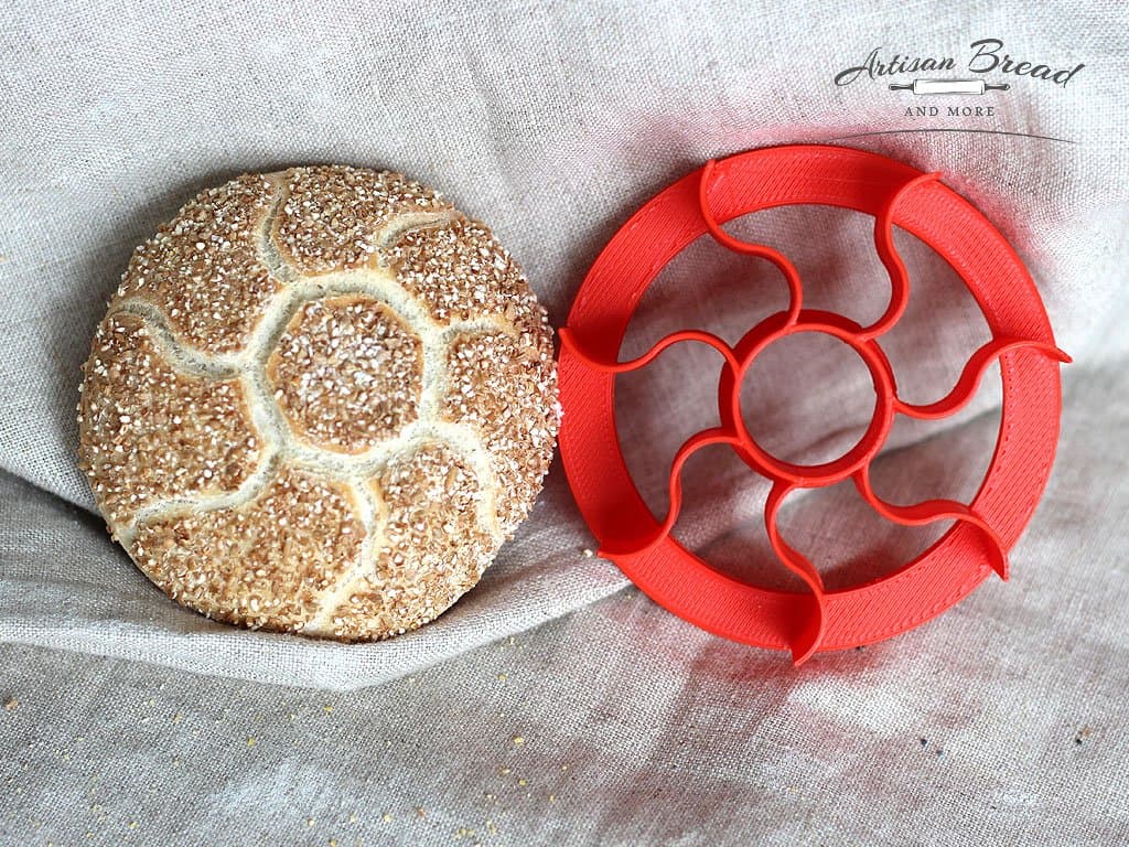 3.5″ Large Kaiser Roll Stamp with Sun Pattern Bread Stamp/Concha Cutter