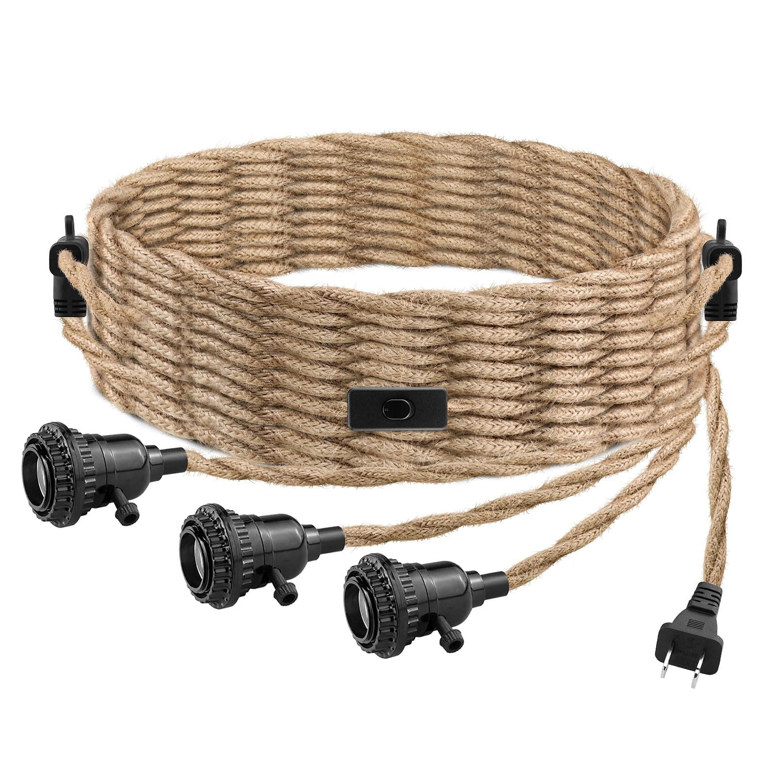 3 Light Plug in Pendant Light Cord 25FT