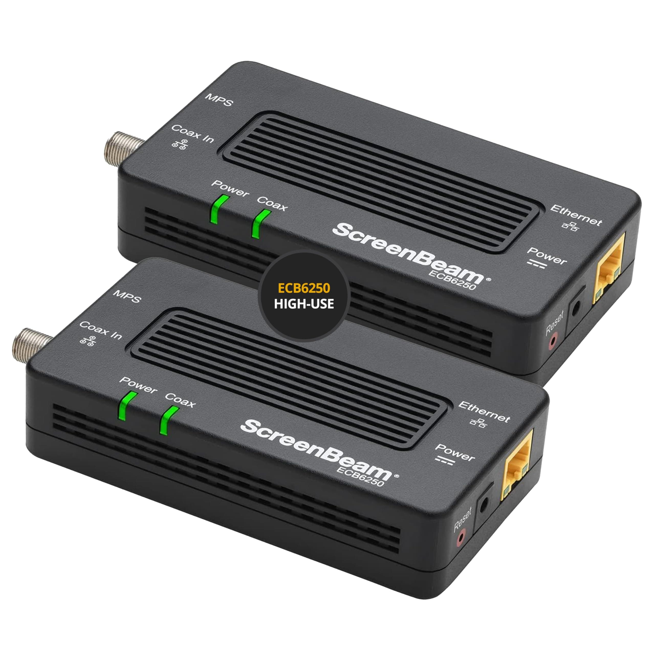 ScreenBeam MoCA 2.5 Network Adapter for Higher Speed Internet, Ethernet Over Coax - Starter Kit (Model: ECB6250K02)