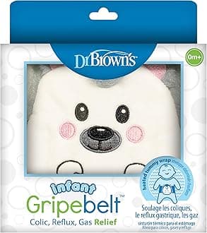 Dr. Brown's Infant Gripebelt for Colic Relief, Heated Tummy Wrap, Baby Swaddling Belt for Gas Relief, Natural Relief for Upset Stomach in Babies and Toddlers, Hedgehog, 0-3m
