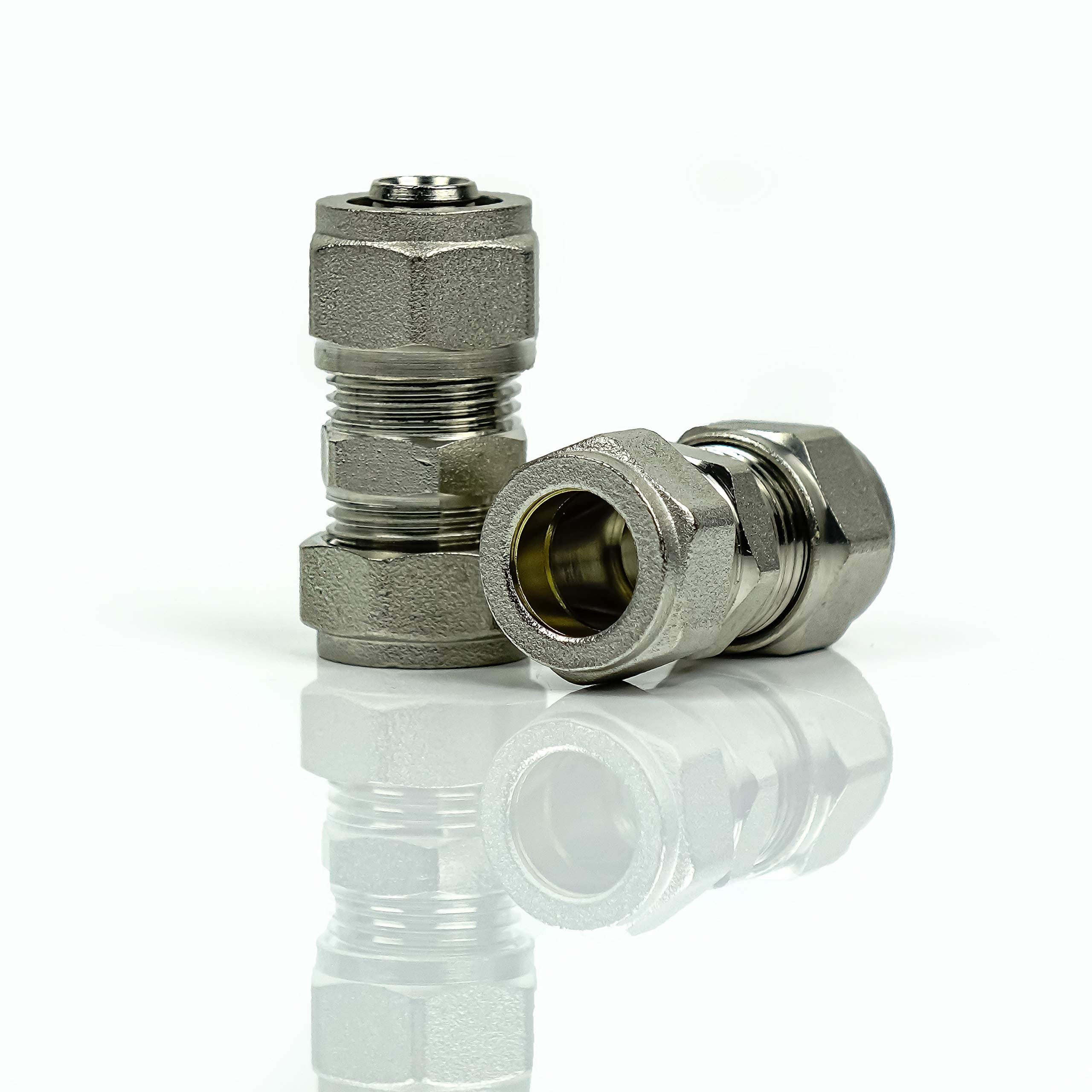 Dismy BHFP-153 Adapter Reducer 16mm Barrier Pipe-15mm Compression Copper Plastic x 2