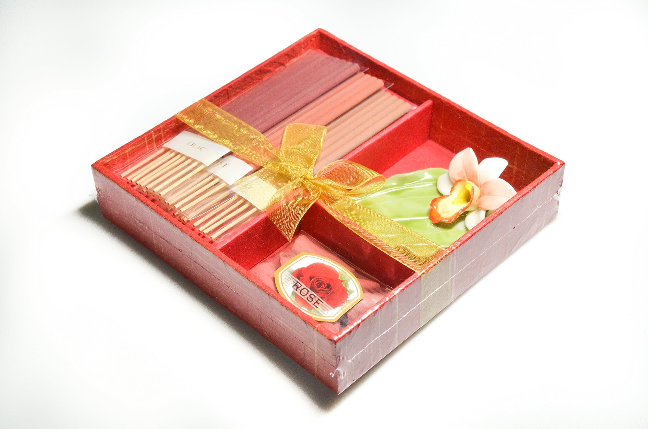 Incense Stick and Holder in Square Box Rose