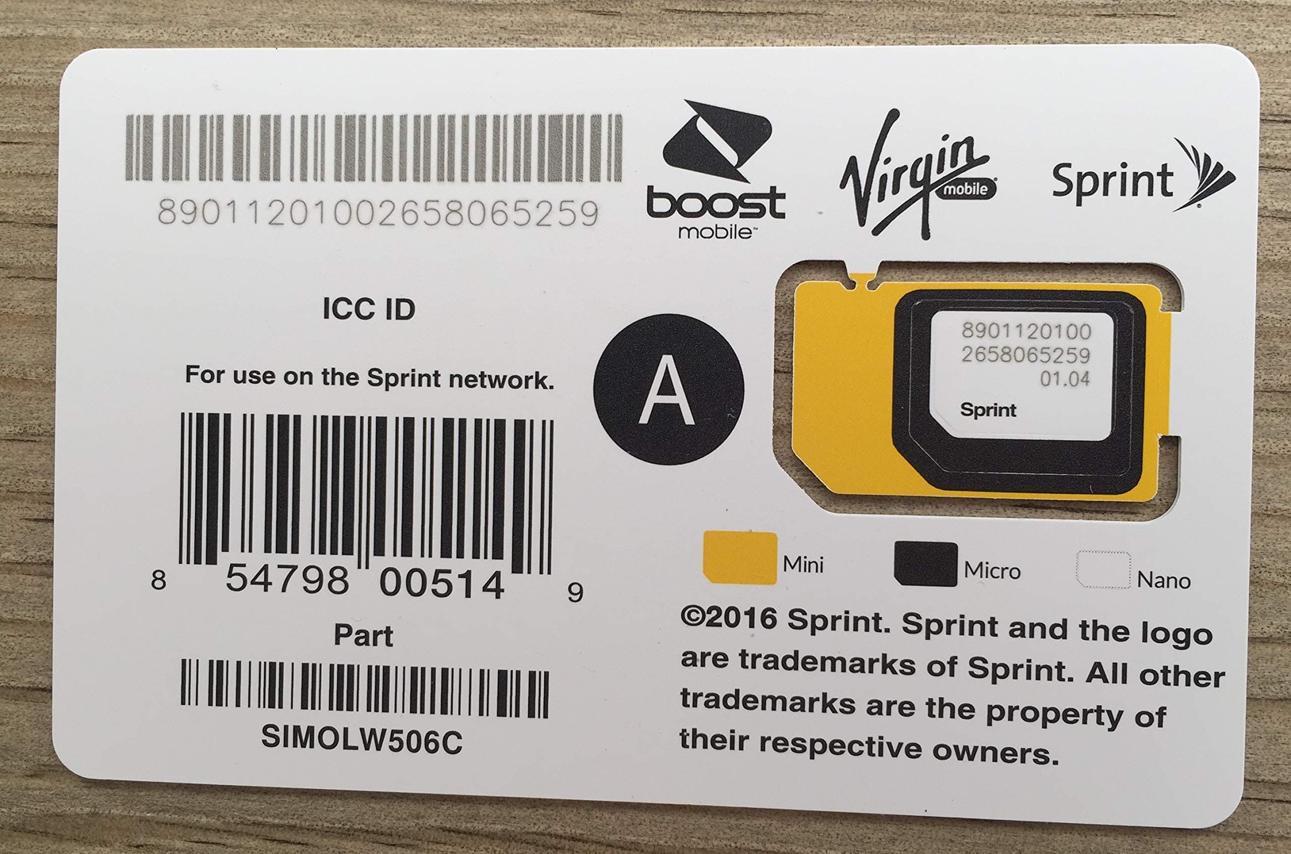 Sprint SIM Activation Kit - Read Description For Compatible Devices