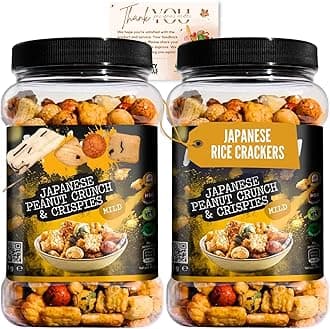 Mitsuba Rice Crackers Snacks Multipack with 2X Mitsuba Japanese Peanut Crunch & Crispies Mild 650g