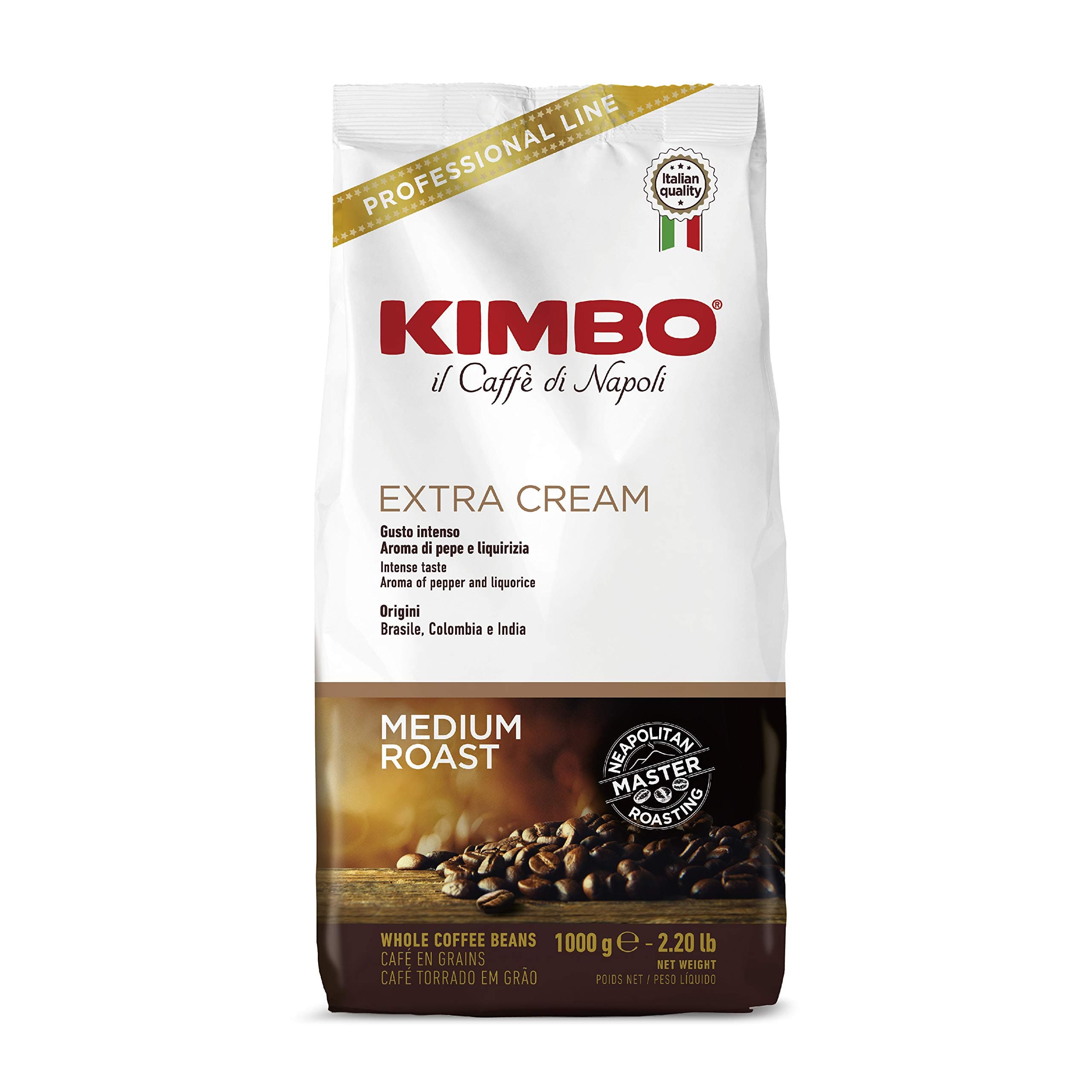 Kimbo Extra Cream Espresso Whole Beans, 2.2lbs/1000g