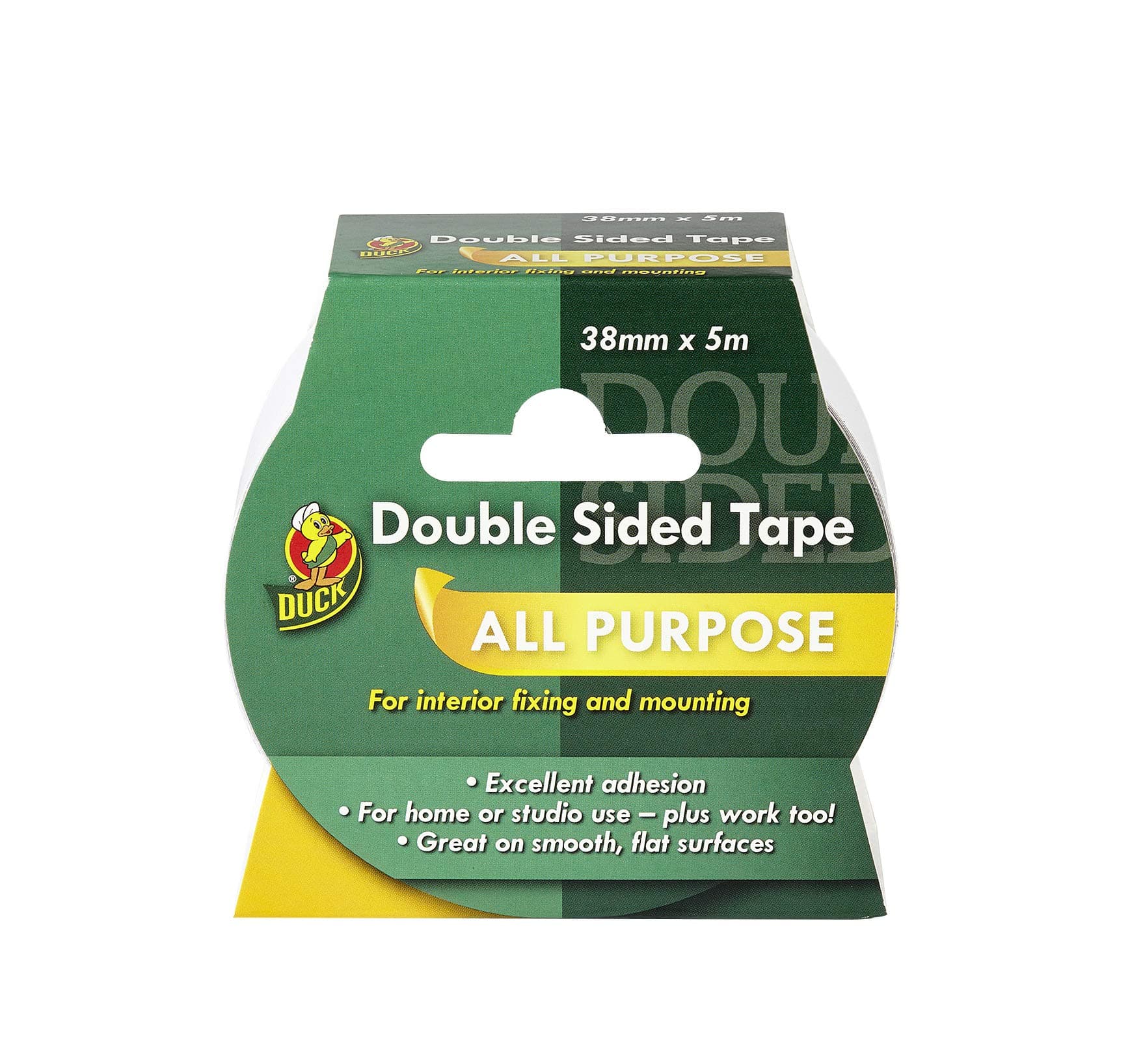 Double Sided Tape, Strong Double Sided Tape for Everyday Use, Mounting, Arts and Crafts, Scrapbook, Photo Albums, Easy to Use Double Sided Sticky Tape with Strong Adhesive and Easy Peel 38mm x 5m