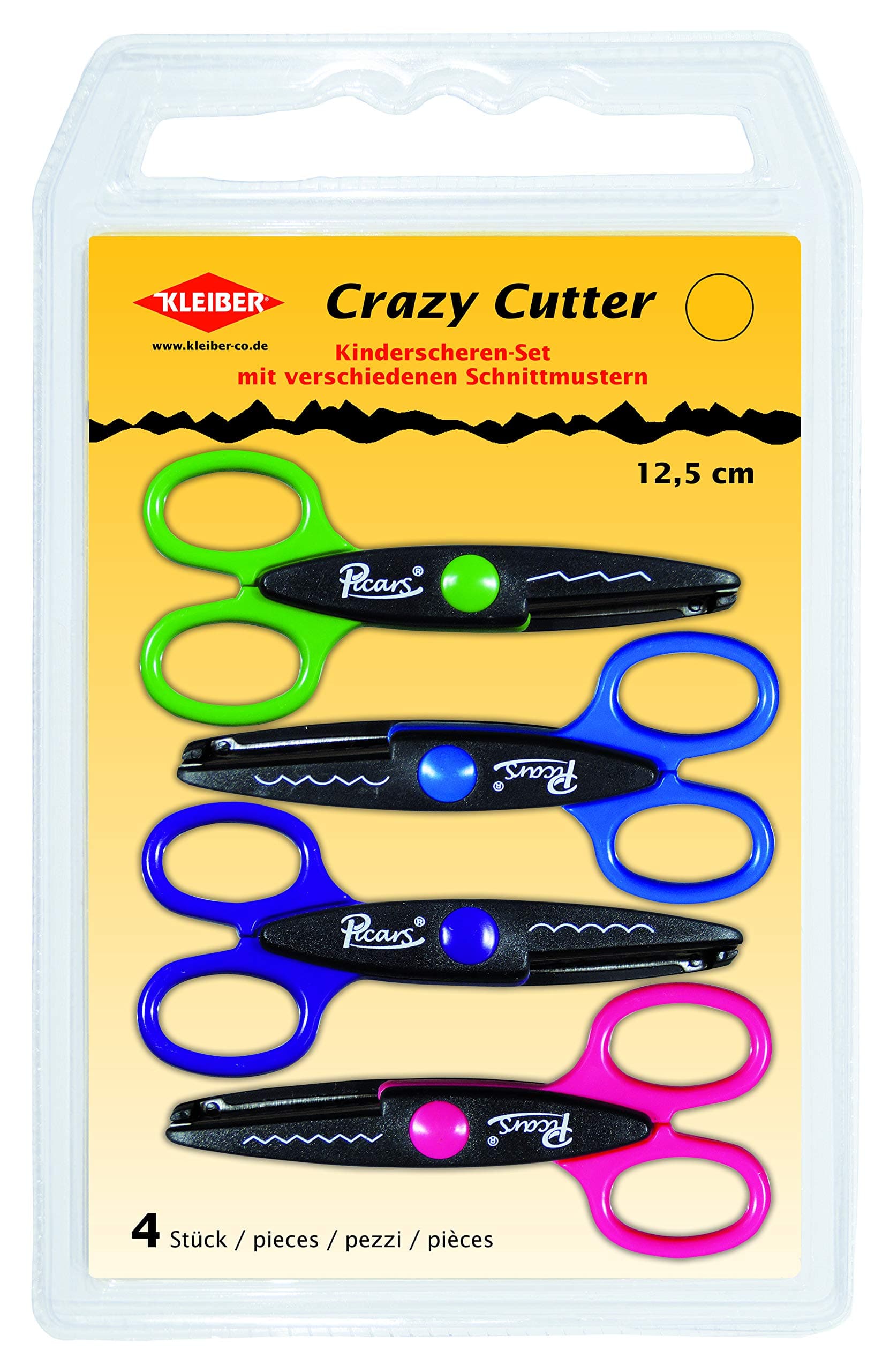 Kleiber 920-95 Childrens Crazy Cutter Scissors - 4 Pack, Multicolor, 12.5 x 0.1 x 0.1 centimetres