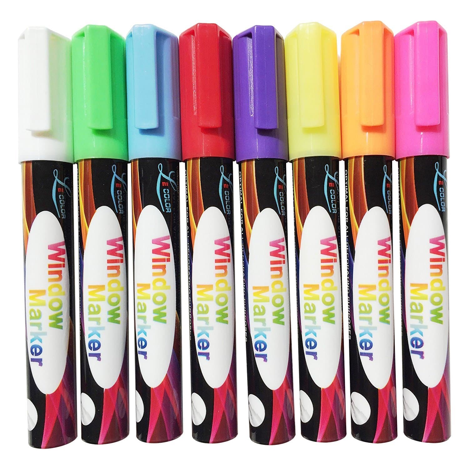 Chalk Markers - Mega 8 Pack - Premium Liquid Chalk Marker Pen with Reversible Tip - Child Friendly - Perfect for Chalkboards, Bistro, Windows, Glass, Labels, Whiteboards