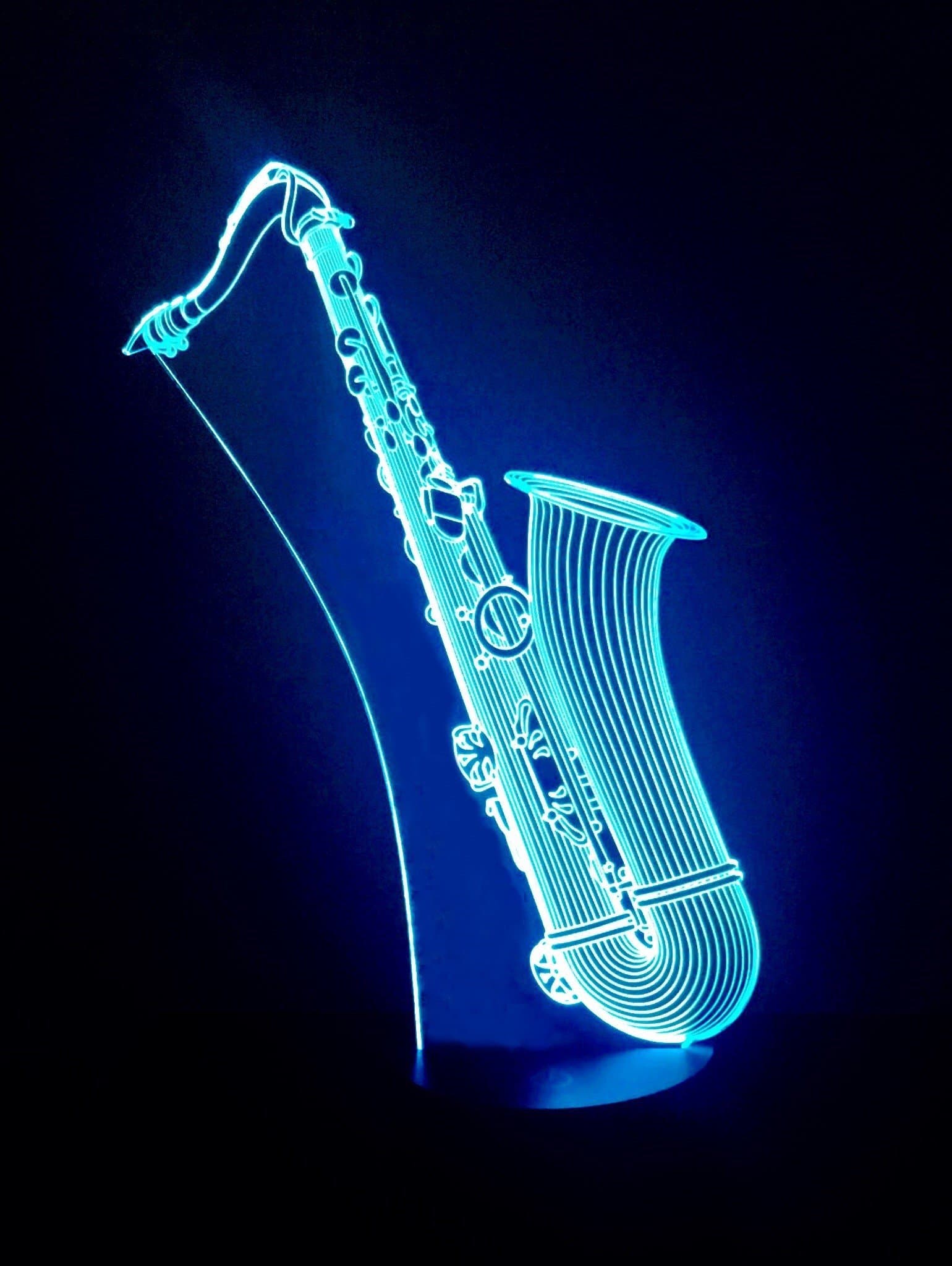 3D LED Night Light - Saxophone Light - 3D LED Lamp - 7 Changing Colors Saxophone Lamp - Home Office Desk Lamp - 3D LED Music Light - Desk Light - Wedding Christmas Party Decoration Centerpieces
