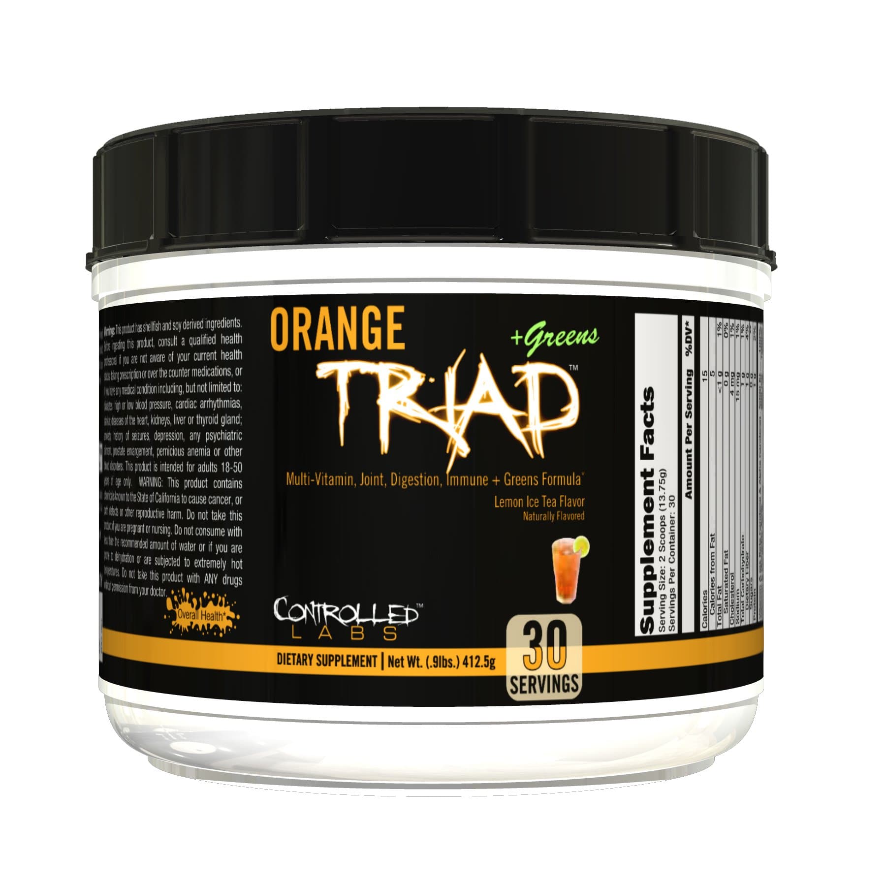 - CONTROLLED LABS Orange Triad Plus Greens for Men and Women, 30 Servings Iron Free Sports Supplement for Overall Health, Multivitamin, Digestion, Immune System, and Joint Health