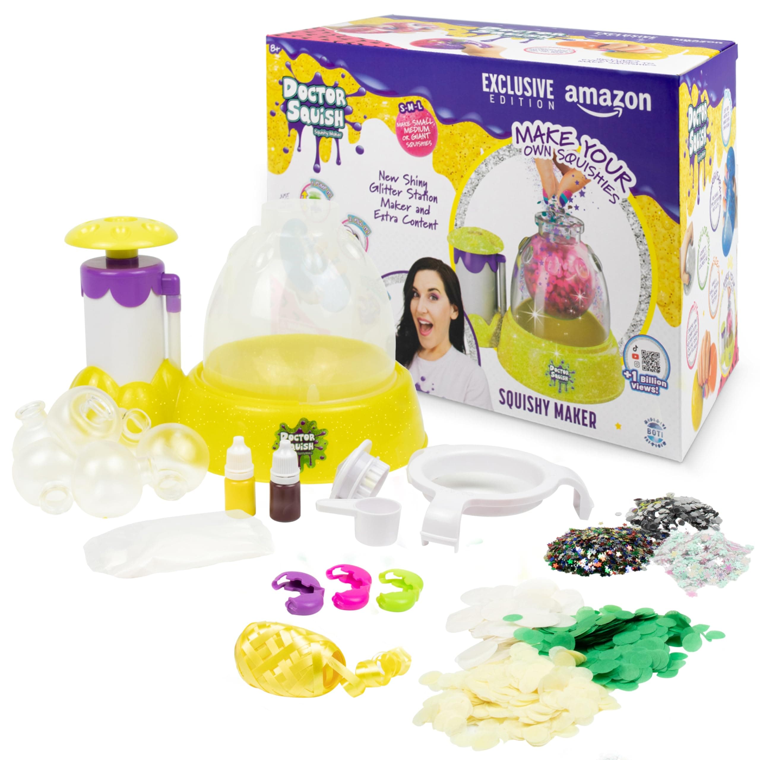 Doctor Squishy Maker Station Amazon Exclusive Edition | DIY Squishy Maker Kit for Kids | Make Your Own Squishies with Slime Powder, Sparkle, TPR Balloons with Exclusive Bonus | Ages 8+