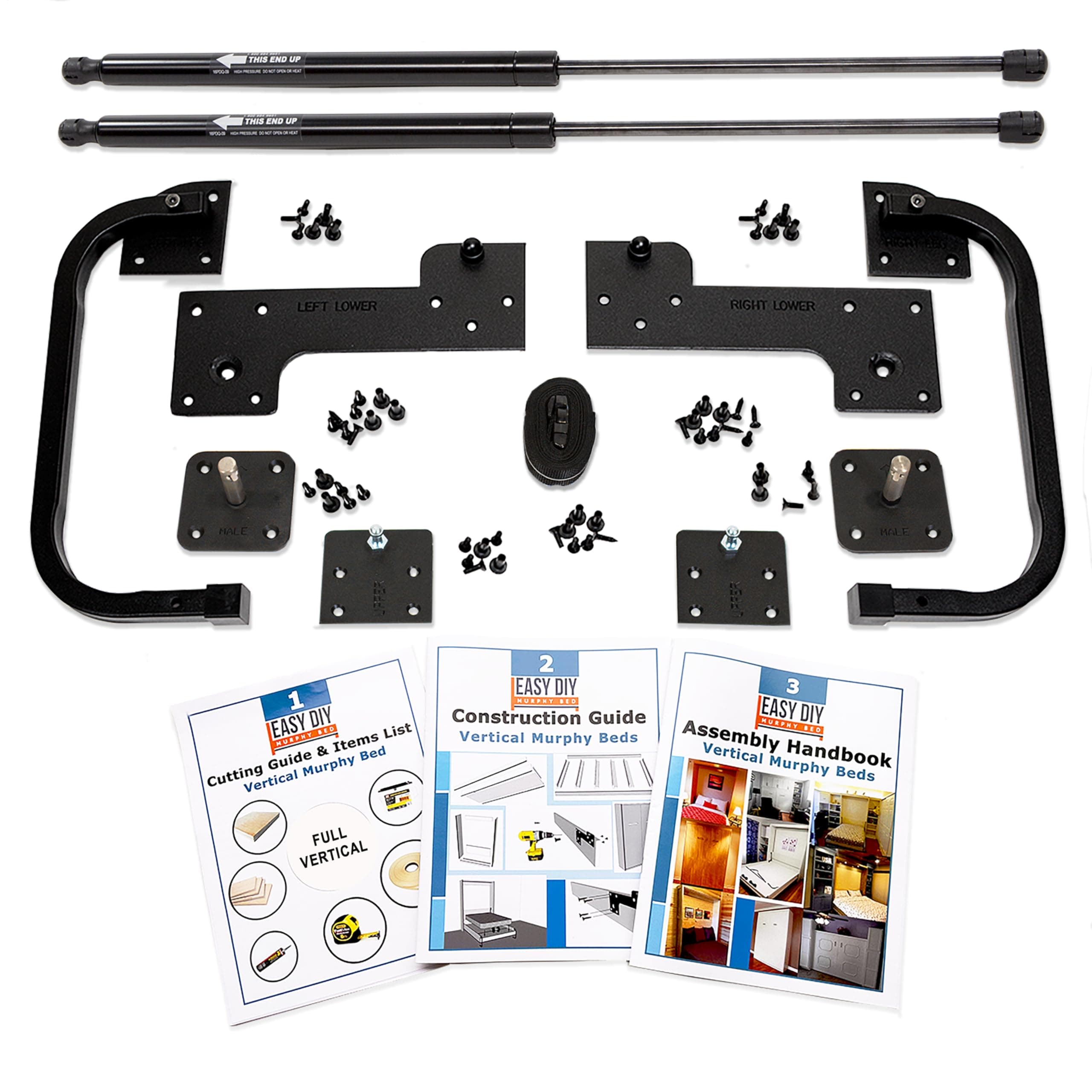 Full (Double) Size DIY Murphy Bed Hardware Kit – Vertical Wall Bed Space-Saving - Budget-Friendly DIY Setup - Made in USA - Hide Away Design Murphy Bed Hardware - Bed Lift Mechanism