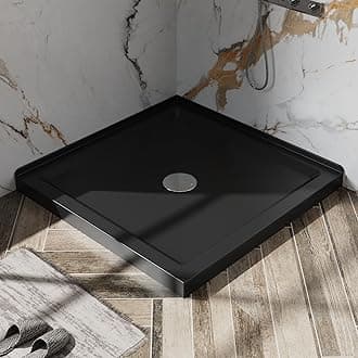 Shower pan,Goodyo 36" x 36" Shower Base with Double Threshold and Center Drain Black No Drain Kit