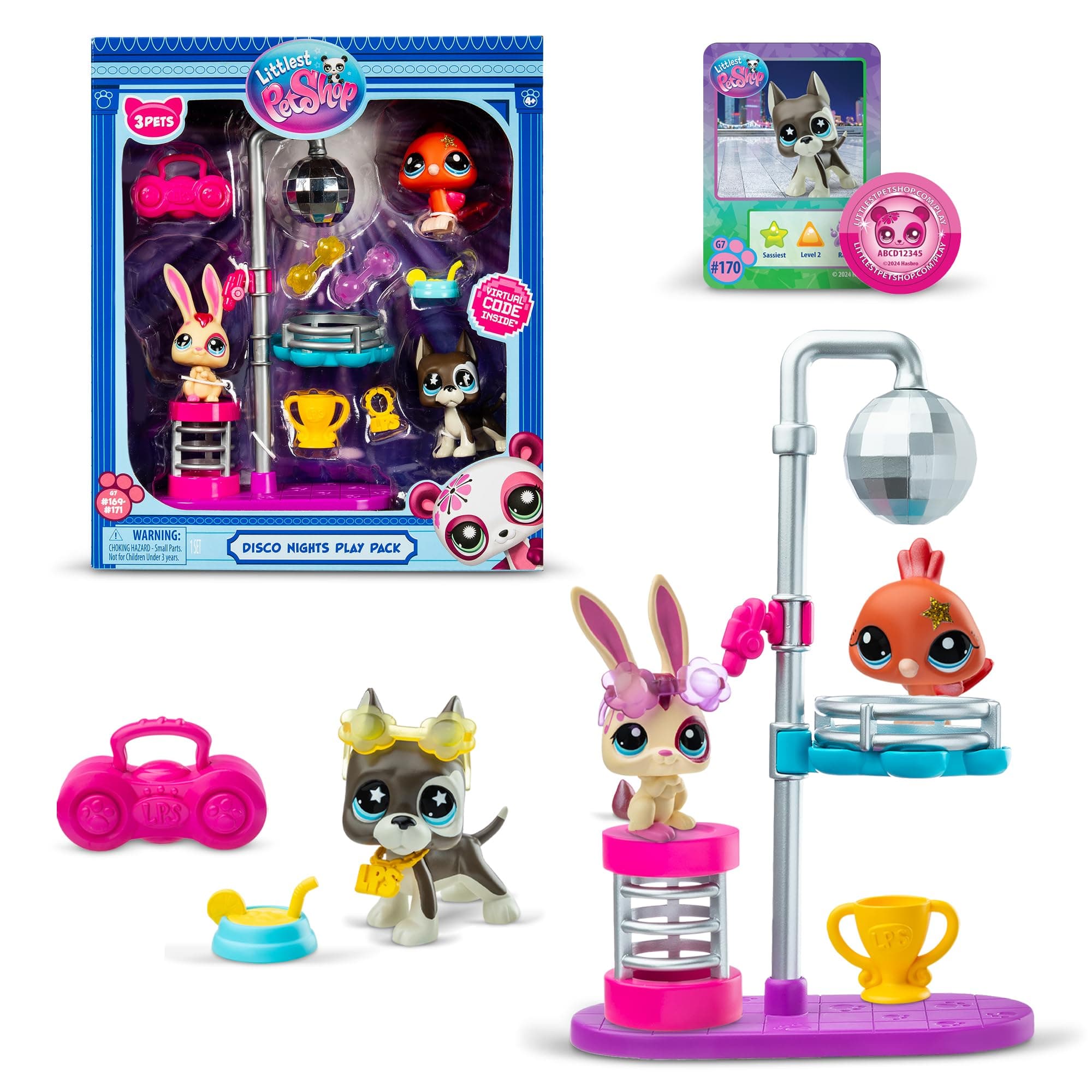Disco Nights Play Pack, Gen 7 Authentic LPS Bobble Head Toy Figure, Collectible Toy Animal, Ages 4+