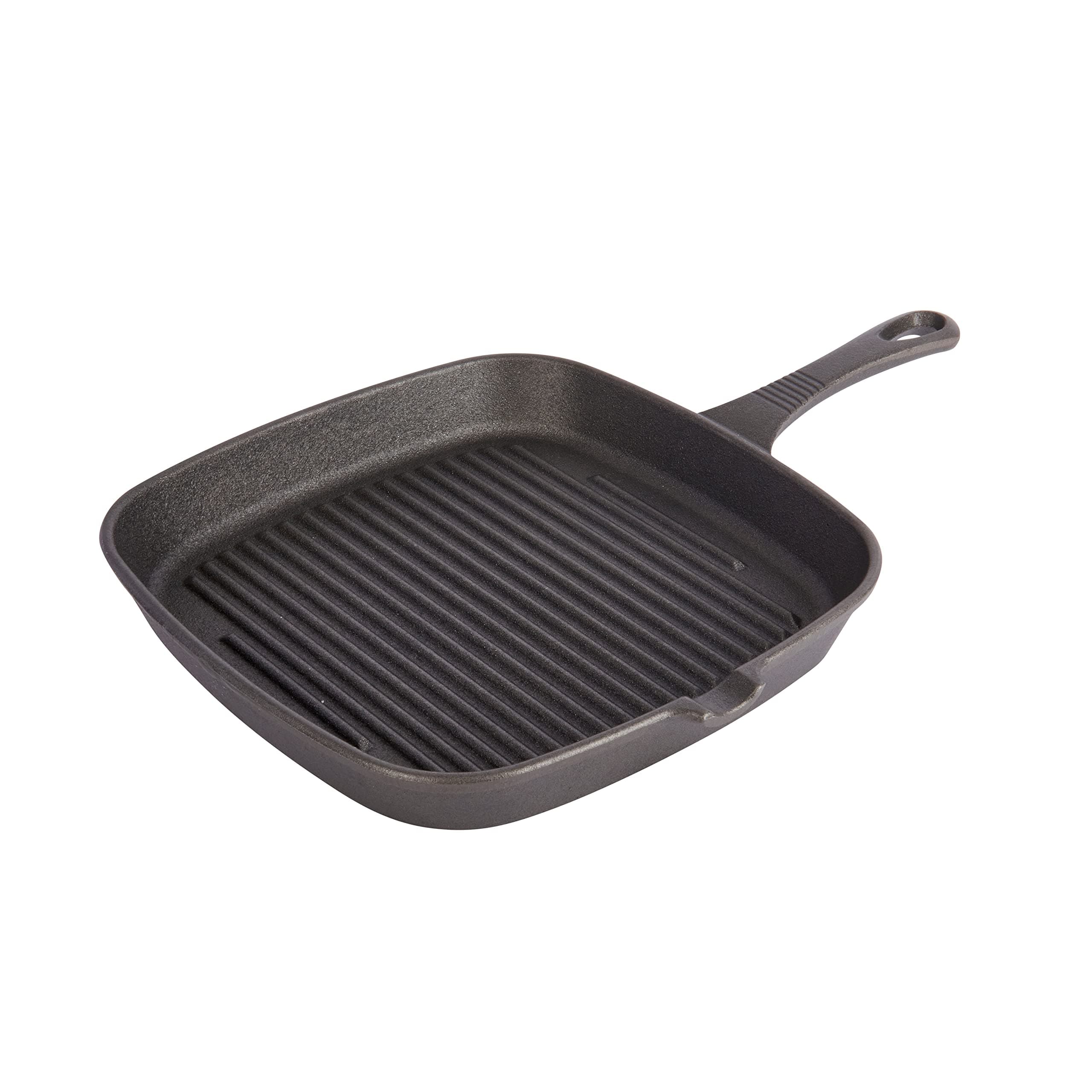 Cast Iron Griddle Pan for Induction Hob, Square, 23cm, Black, 15 Years Guarantee