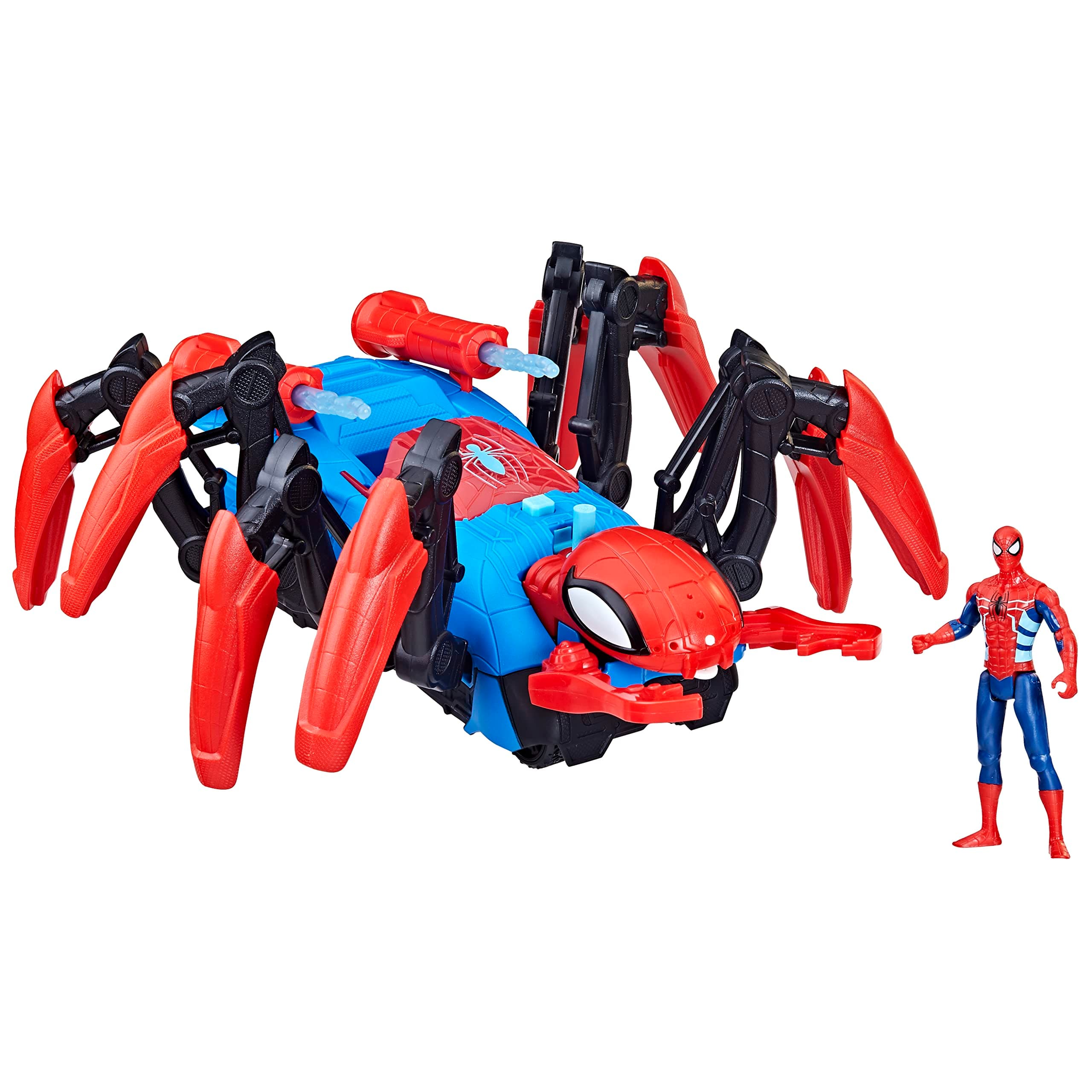 Marvel Spider-Man Crawl ‘N Blast Spider Toy, Super Hero Toys for Children, Ages 4 and Up, Web and Water Blast Feature, Red
