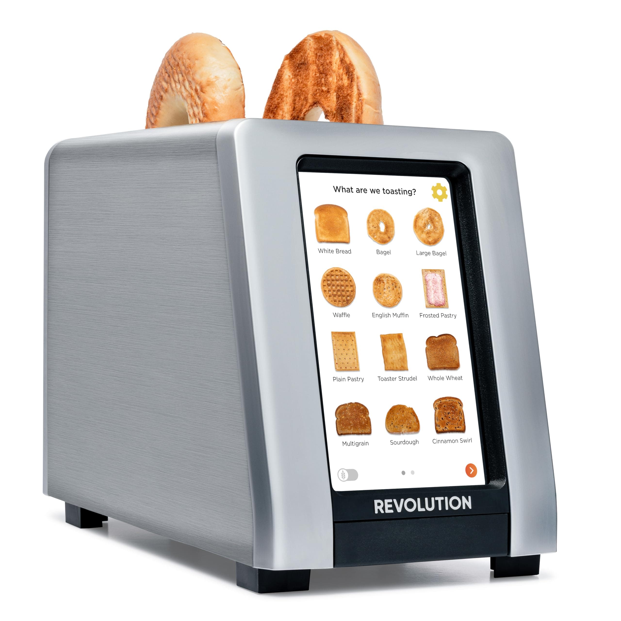 Revolution R180 Connect Plus Smart Toaster – Connected 2-Slice Touchscreen Toaster w/Patented InstaGLO 2.0 Technology, Toastie Press Mode, Digital Picture Frame – Toast Bread, Bagels, Waffles & More