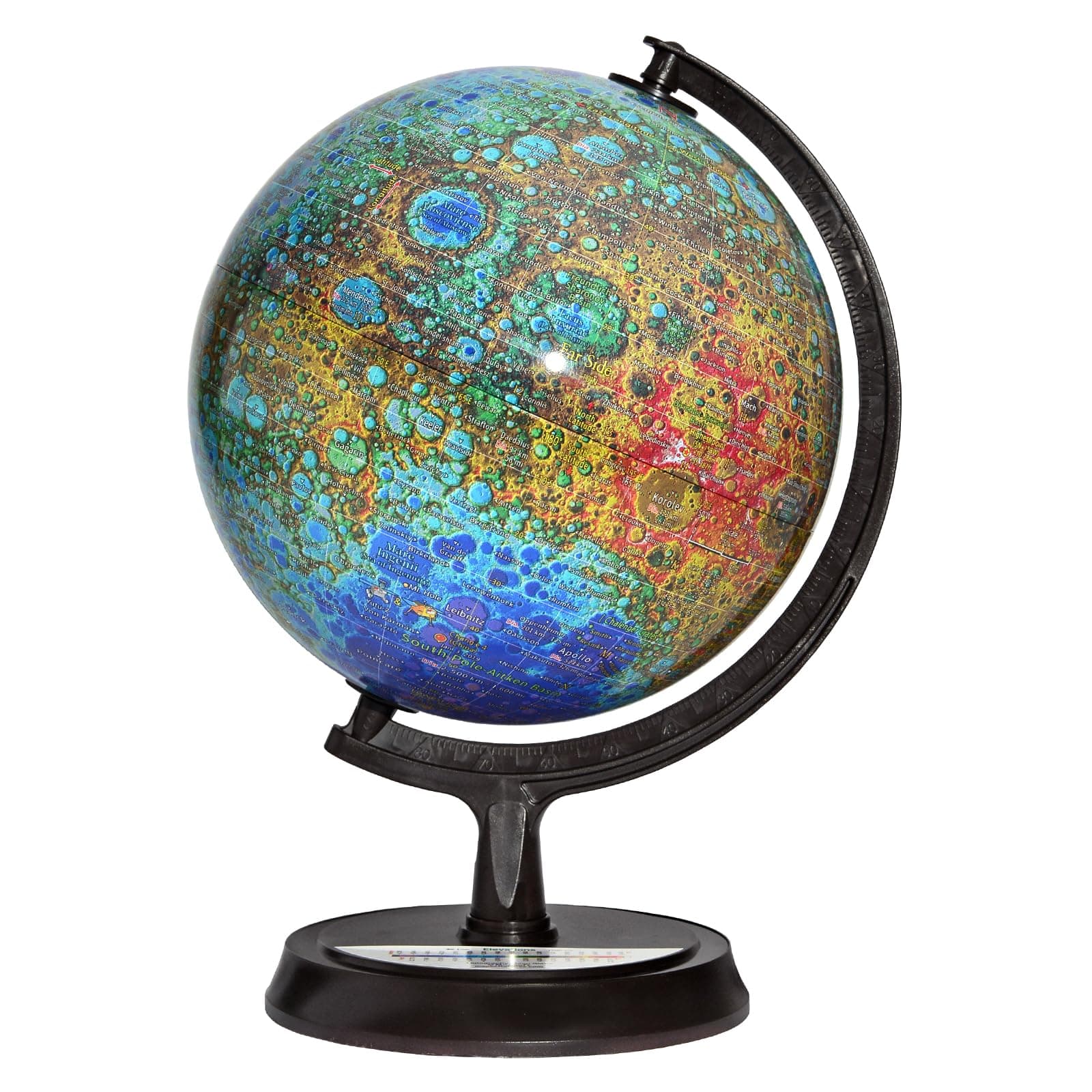 Mapsoft Guide Topography Moon Globe, 24cm/9.5″, MT-24, Lunar Globe, Moon Map, Moon Atlas, Moon Poster, The Moon, The Lunar, Lunar Map, Lunar Atlas, Astronomy Toys