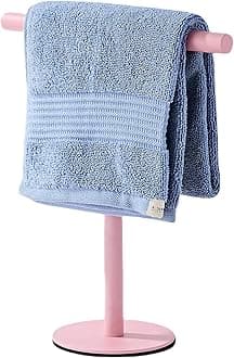 Pink Bathroom Hand Towel Holder Stand，T-Shape Hand Towel Holder Stand SUS304 Stainless Steel for Bathroom，Kitchen or Vanity Countertop