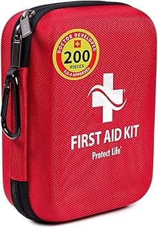 Protect Life Scar Therapy First Aid Kit for Home/Businesses | HSA/FSA Eligible Emergency Scar Therapy Kit | Hiking, Camping & Travel First Aid Kit for Car | Small Survival Medical Kit (200 Piece)