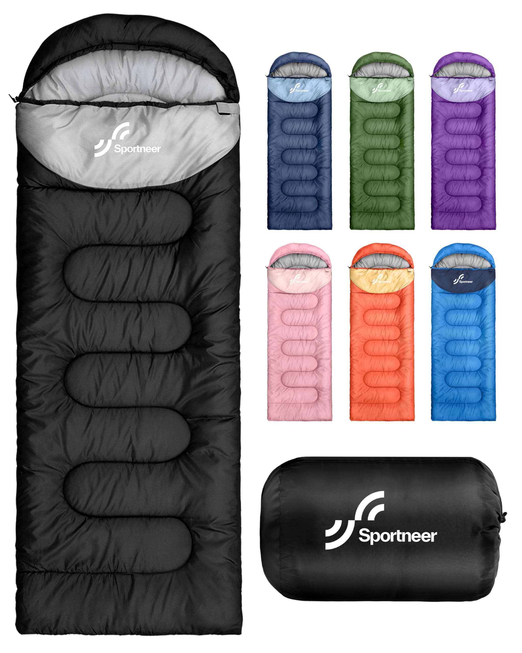 Sportneer Sleeping Bag Camping Sleep Bags: Sleeping Bags for Adults & Kids Sleeping Bag 3-4 Season Warm Lightweight Compact Sleep Bag for Adult Girls Boys
