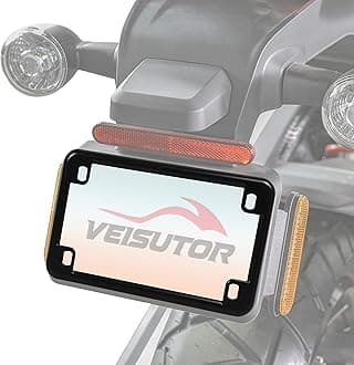 License Plate Frames for Universal Motorcycle, Matte Rust Proof Black Aluminum License Plate Bracket License Plate Holder for Standard Motorcycle License Plates (7" x 4")