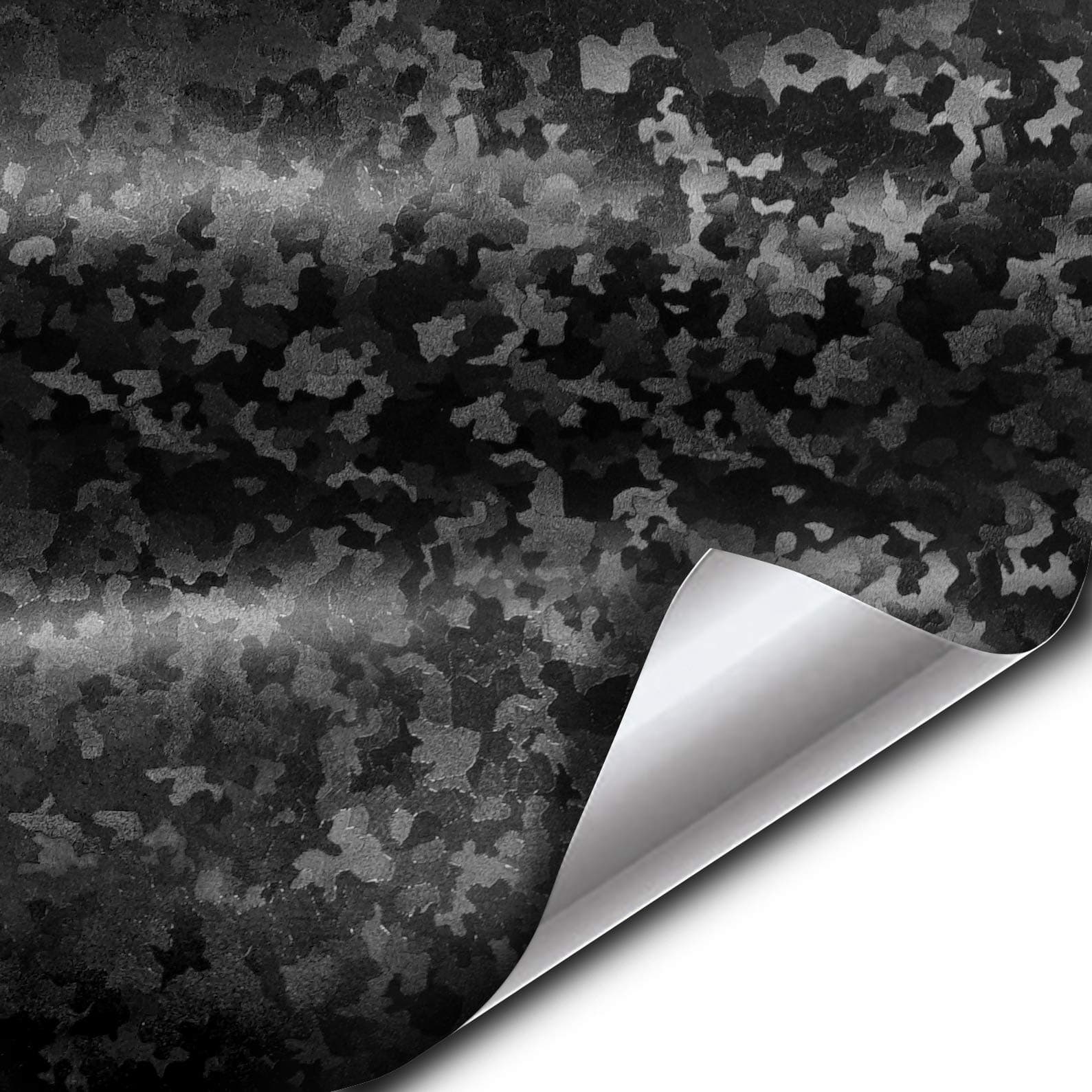 Black Stealth Small Patternless Camouflage Vinyl Wrap Roll (1.5ft x 5ft)