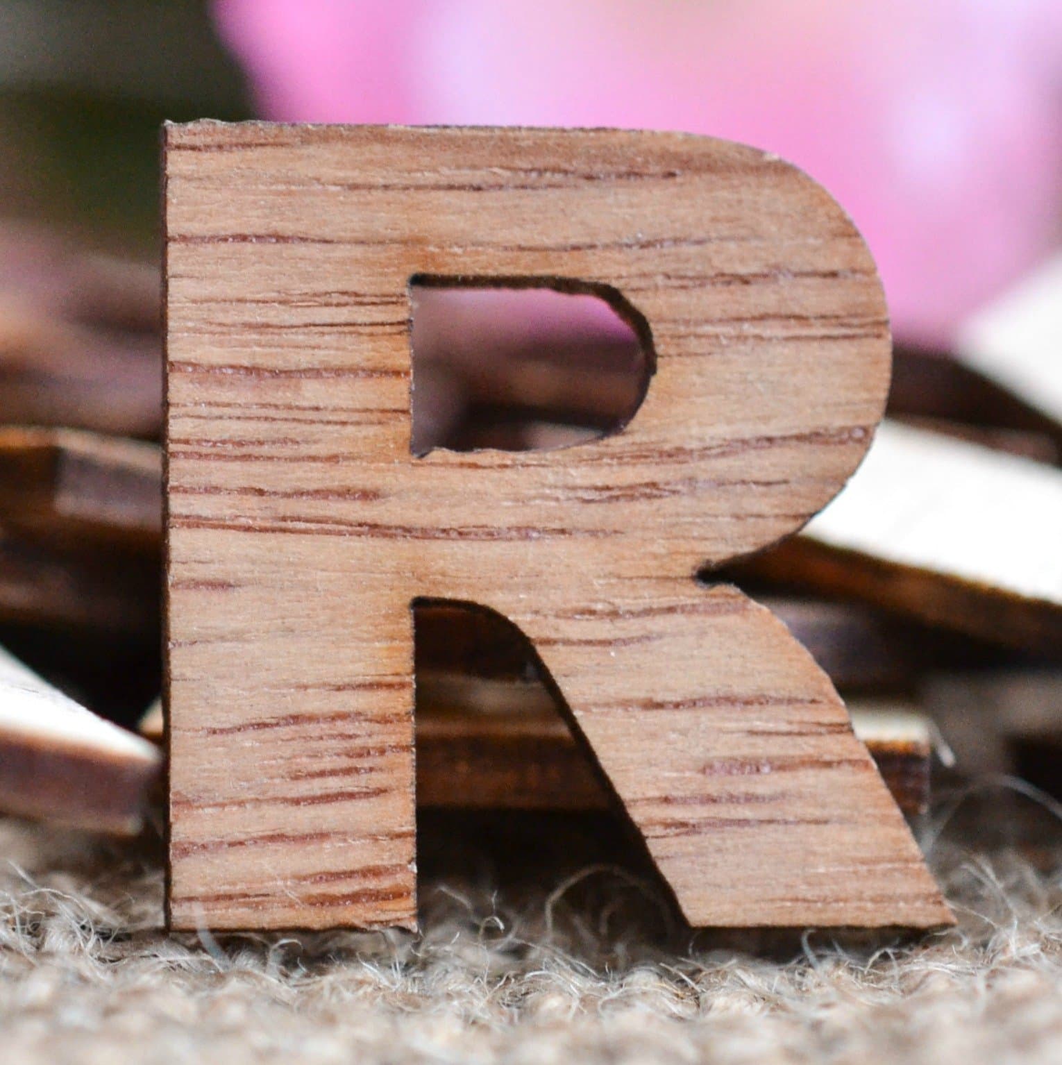 Wood Letters R 1" - Rustic Wedding Decor