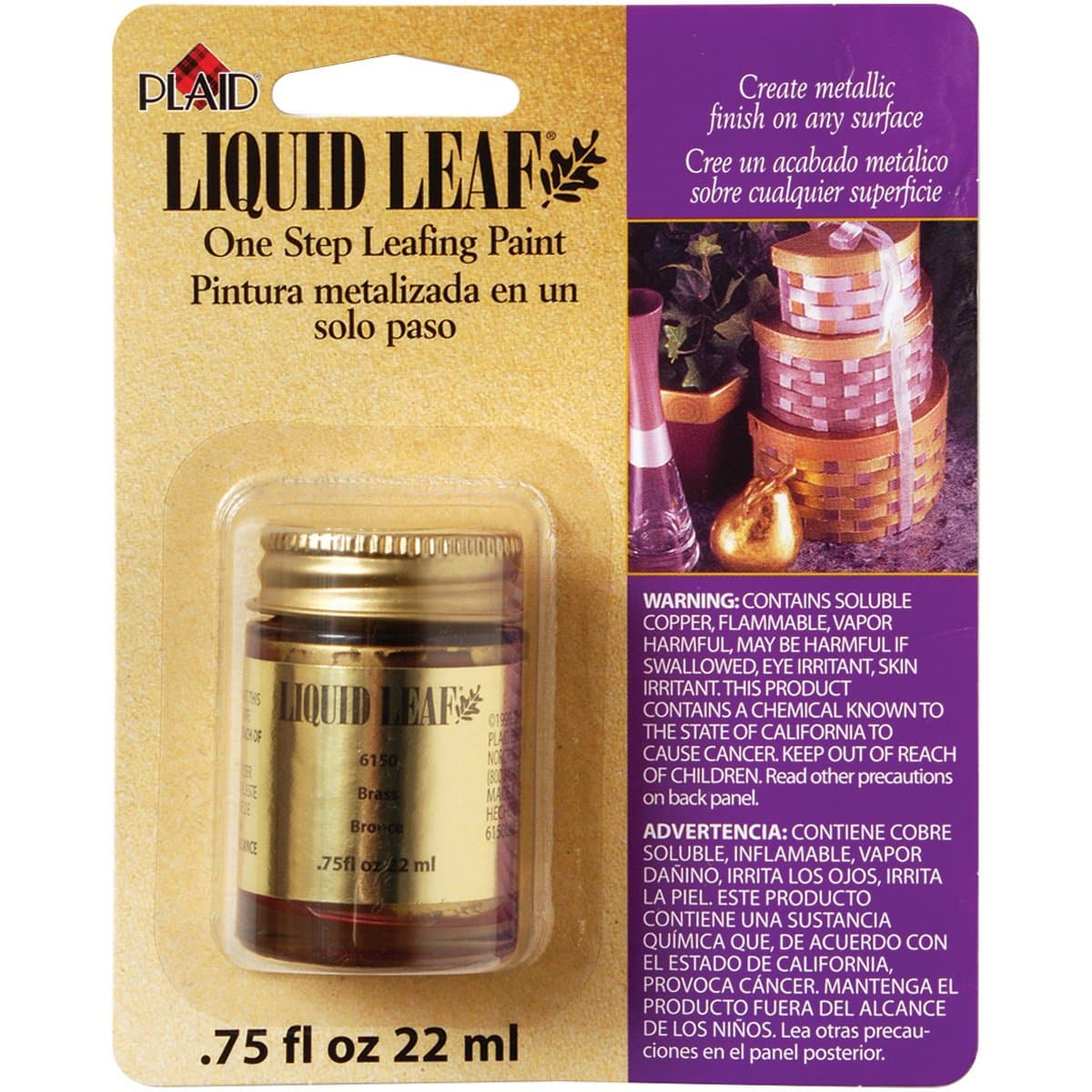 Liquid One-Step Leafing Paint .75oz, Brass, 0.75 Fl Oz (Pack of 1)
