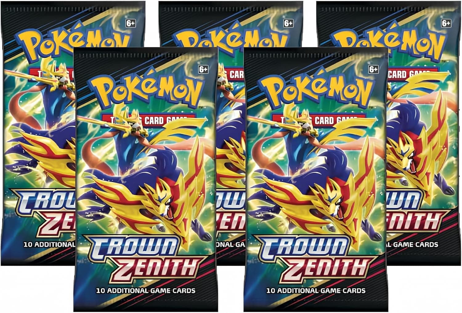 Pokemon Crown Zenith - 5 Booster Pack Bundle - 5 Sealed Booster Packs