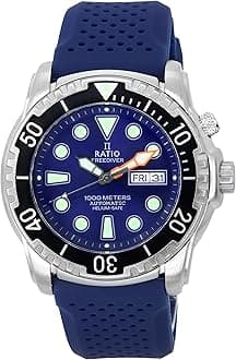 RATIOFreeDiver Helium-Safe Dive Watch Sapphire Crystal Automatic Diver Watch 1000M Water Resistant Diving Watch for Men