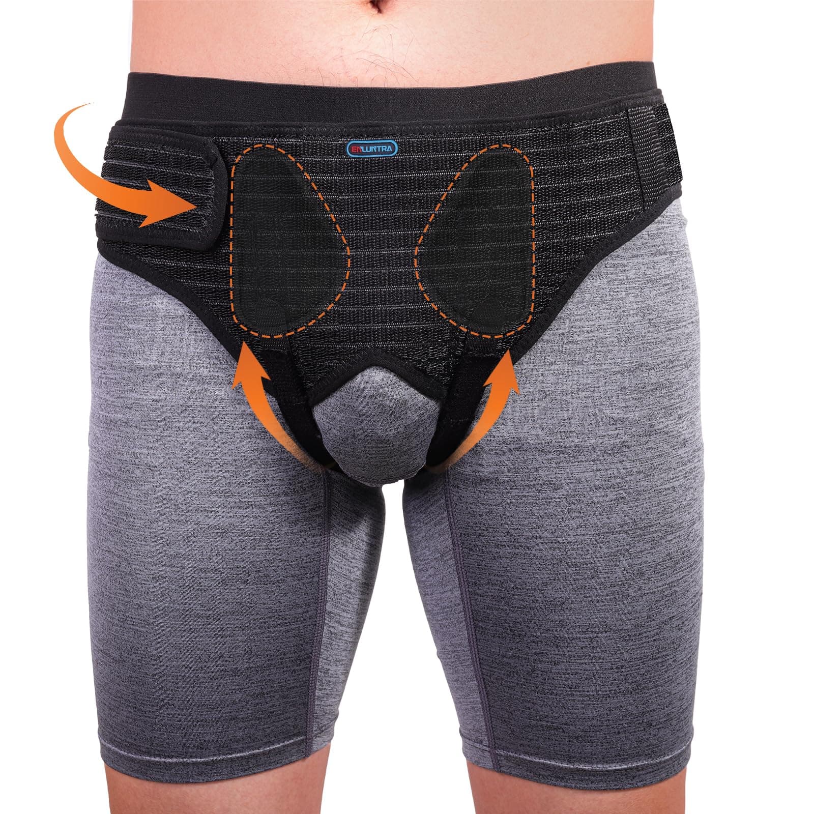 Hernia Belts for Men， Adjustable Inguinal Hernia Support Belt for Men & Women with 4 Compression Pads，Hernia Support Truss for Single/Double Inguinal or Sports Hernia（black-S）