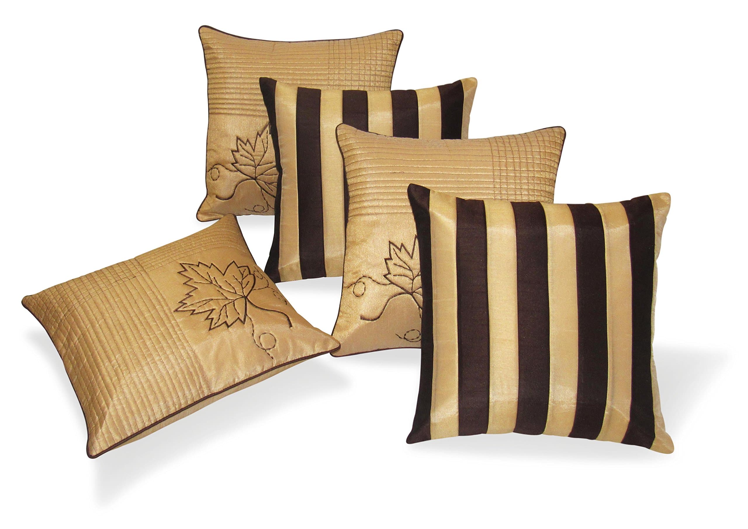 Sapatos Polyester Rectangular Cushion Covers (Multicolour) - Set of 5