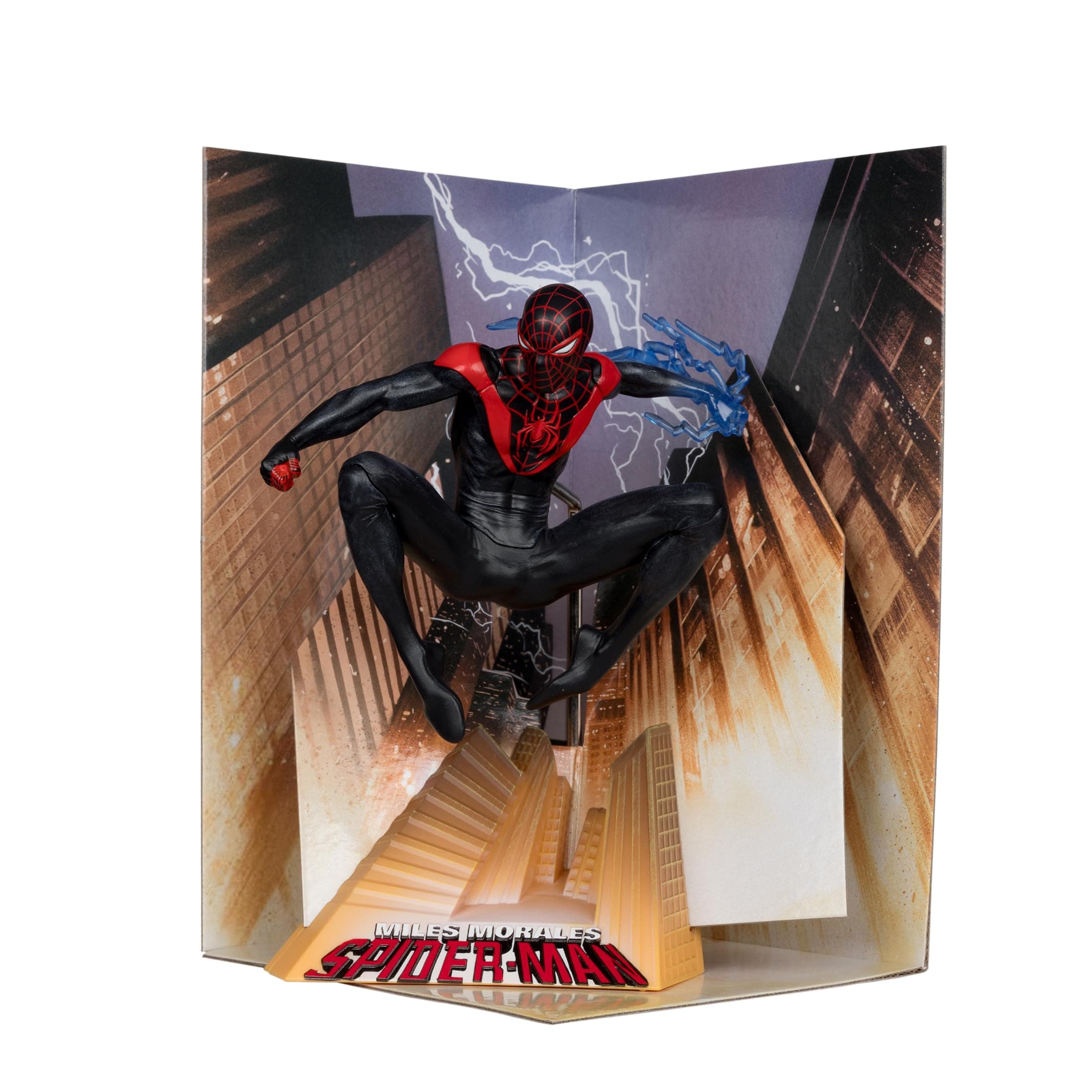 McFarlane Marvel Spider-Man 1:10th Scale Collectible with Scene (Miles Morales: Spider-Man #1) Toys