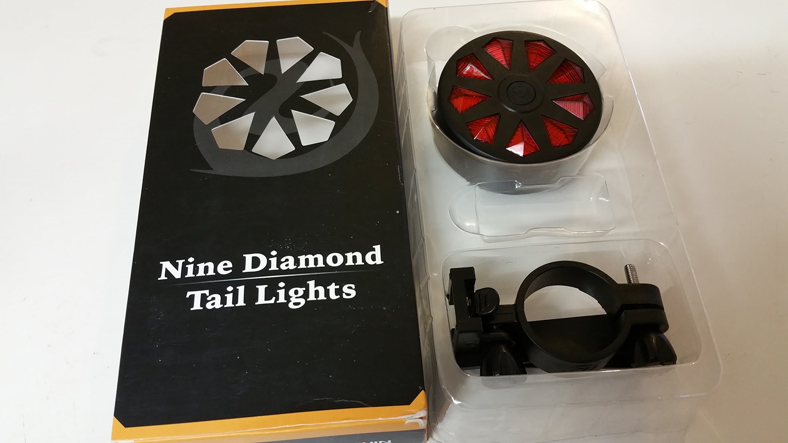 9 Diamond LED Flashing Tail Light for Bicycles Bikes Mobility Carriages 5 Modes Helmet Safety Strobe Warning