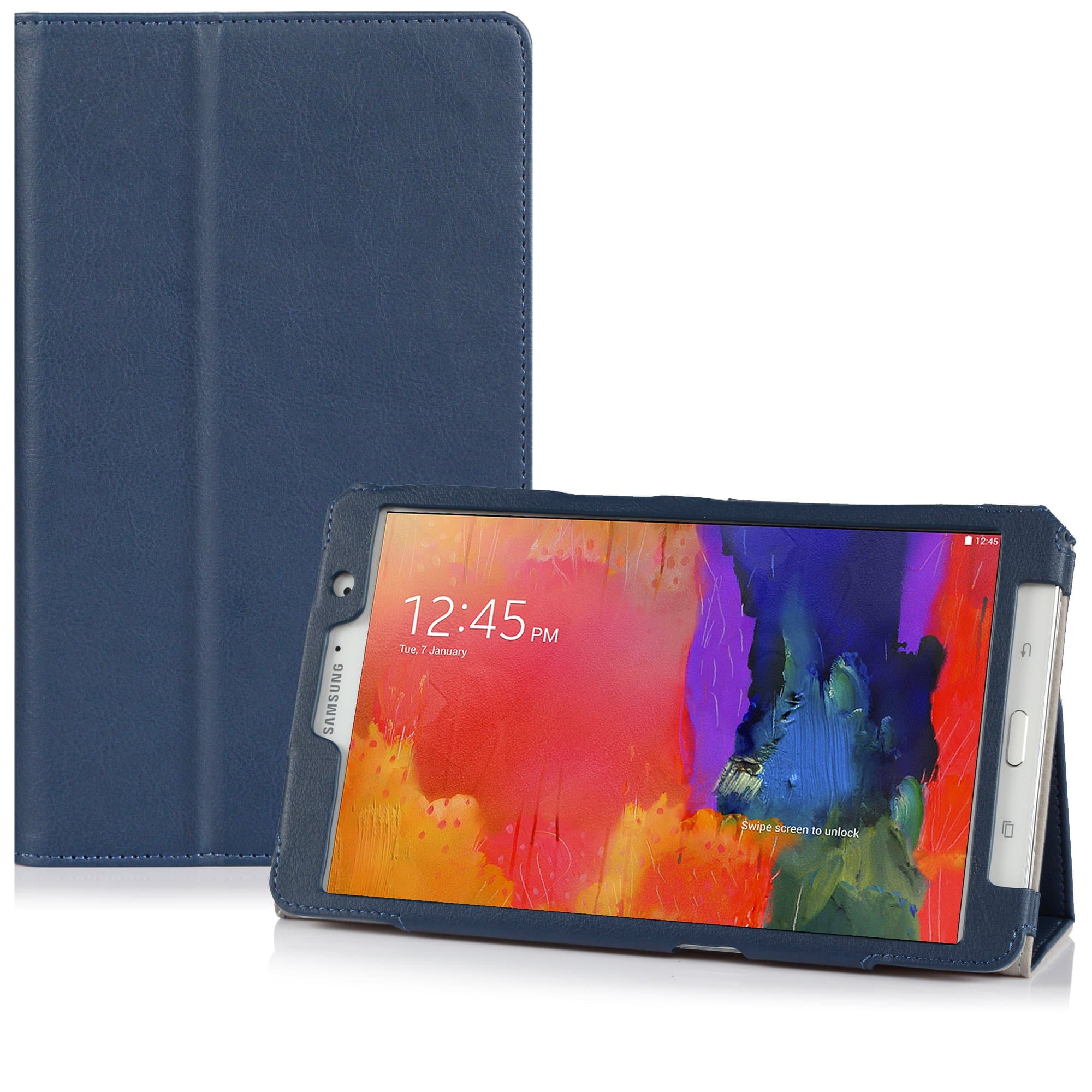 [CORNER PROTECTION] CaseCrown Bold Standby Pro Case (Blue) for Samsung Galaxy Tab Pro 8.4 with Sleep / Wake, Hand Strap, Corner Protection, and Multi-Angle Viewing Stand