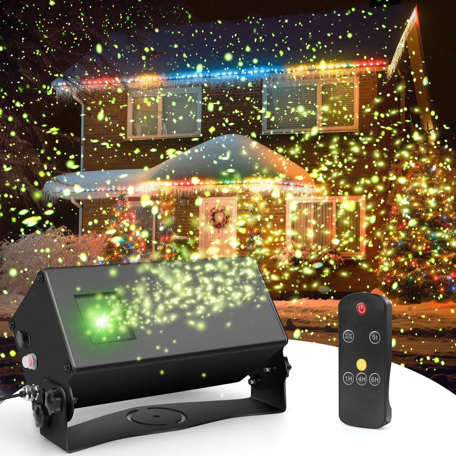 Tobeape Outdoor Firefly Lights Projector, 200m² Coverage Star Projector Night Light with Remote Control, Waterproof Sky Projector for Party, Garden, Patio, Yard, and Home Decor